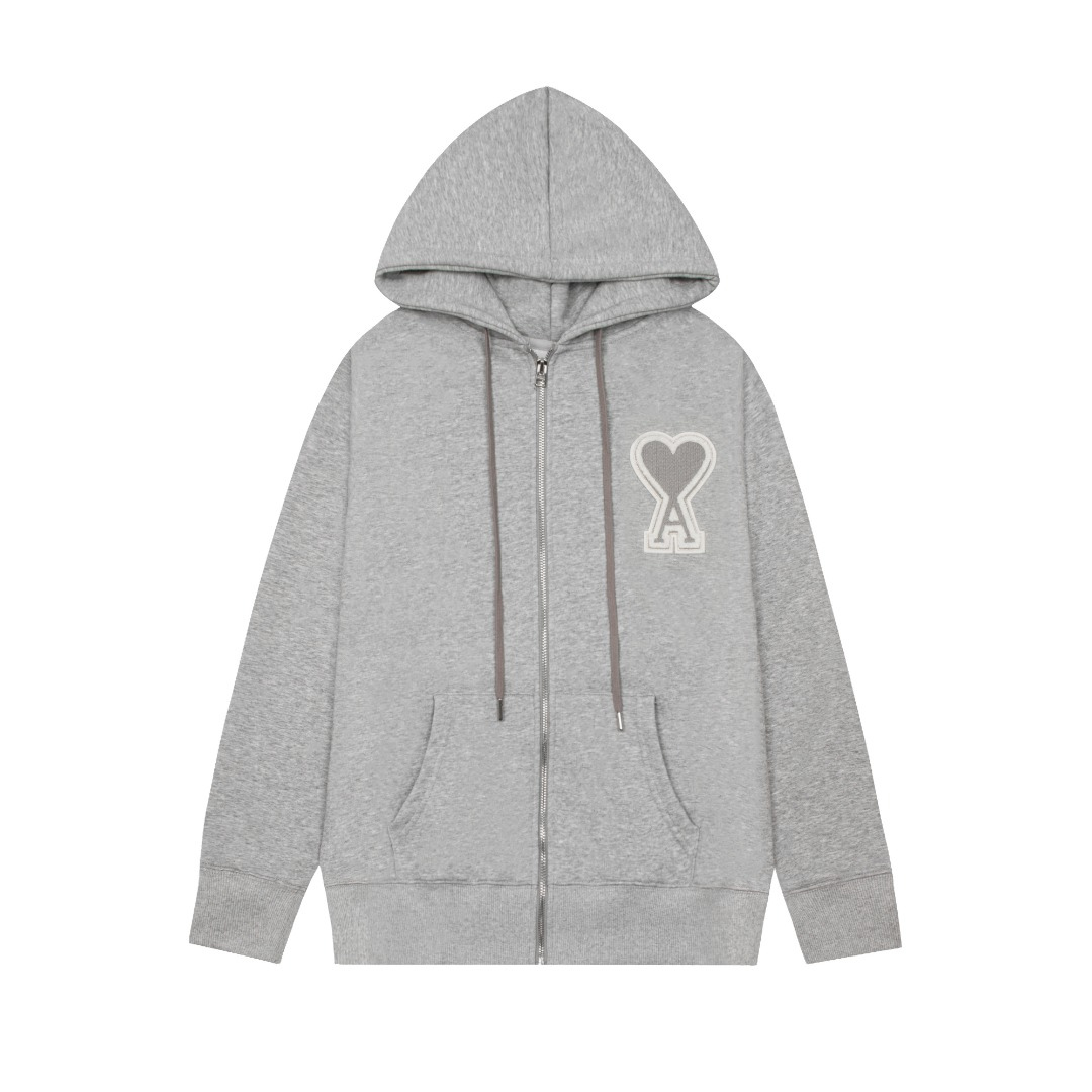 Ami Paris Grey Heart Grey Jacket
