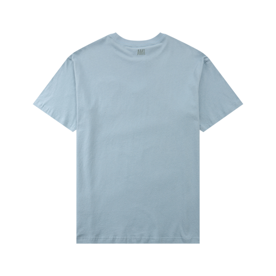 T-shirt Ami Paris Bleu Coeur Bleu