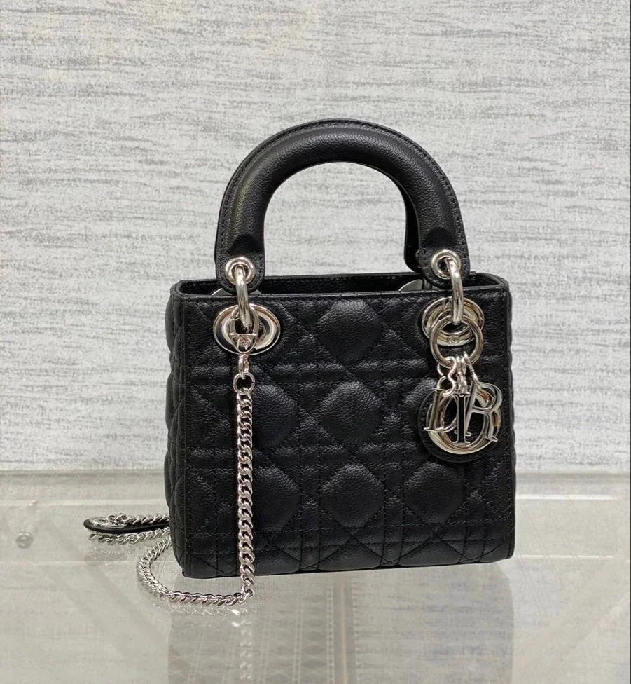 Sac Dior Lady Noir Finition Argent