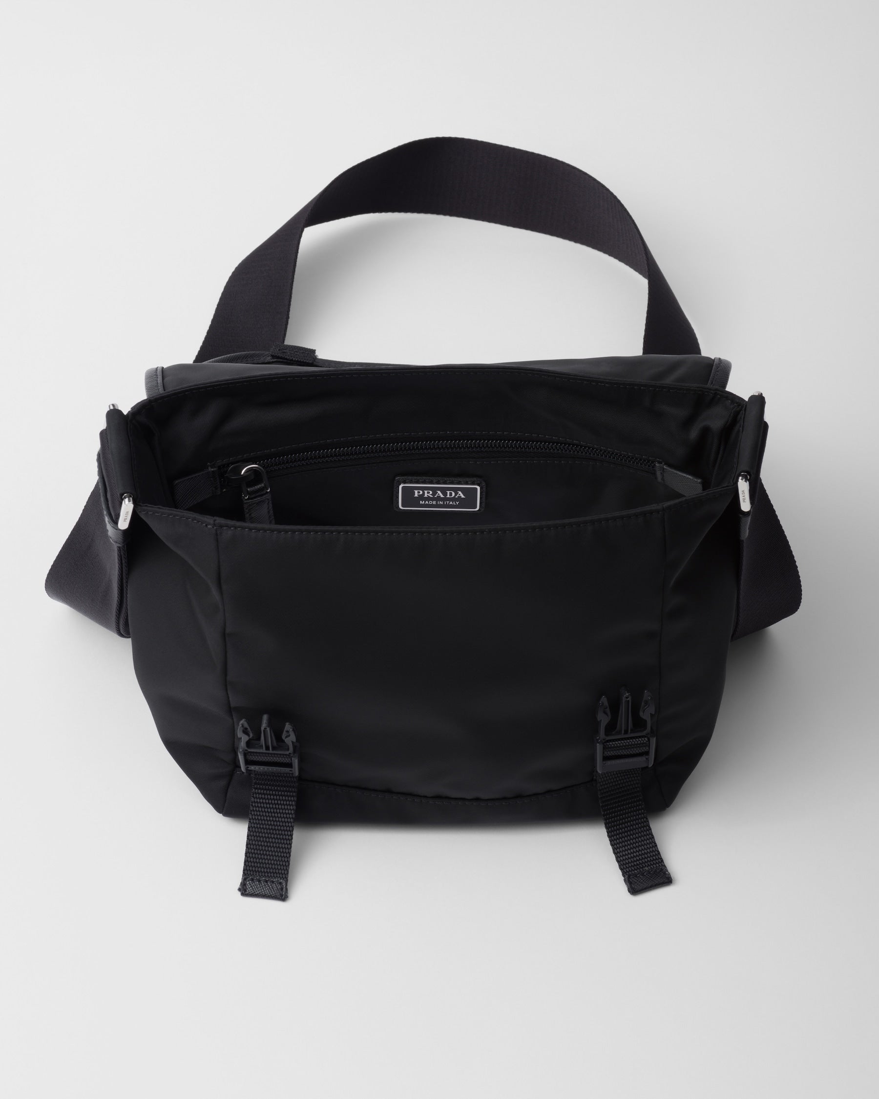 Sac porté épaule en Re-Nylon et cuir Saffiano