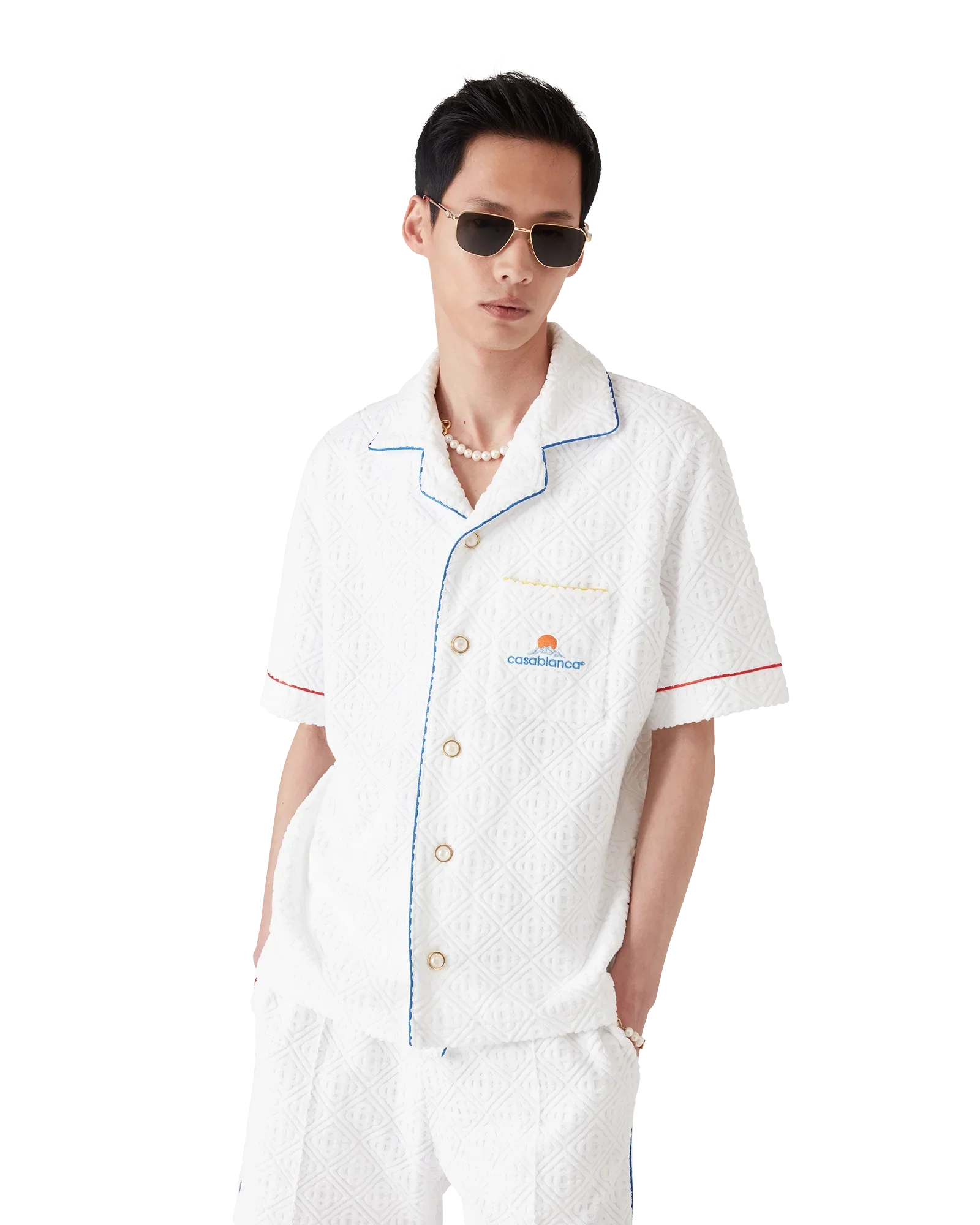 Monogram Jacquard Towelling Short Sleeve Shirt