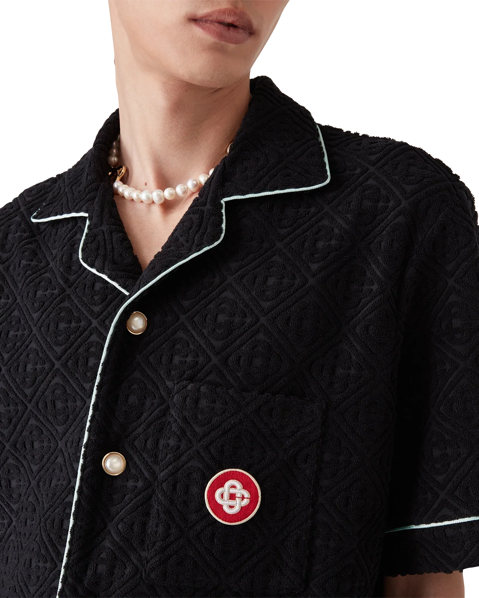 Monogram Jacquard Towelling Short Sleeve Shirt