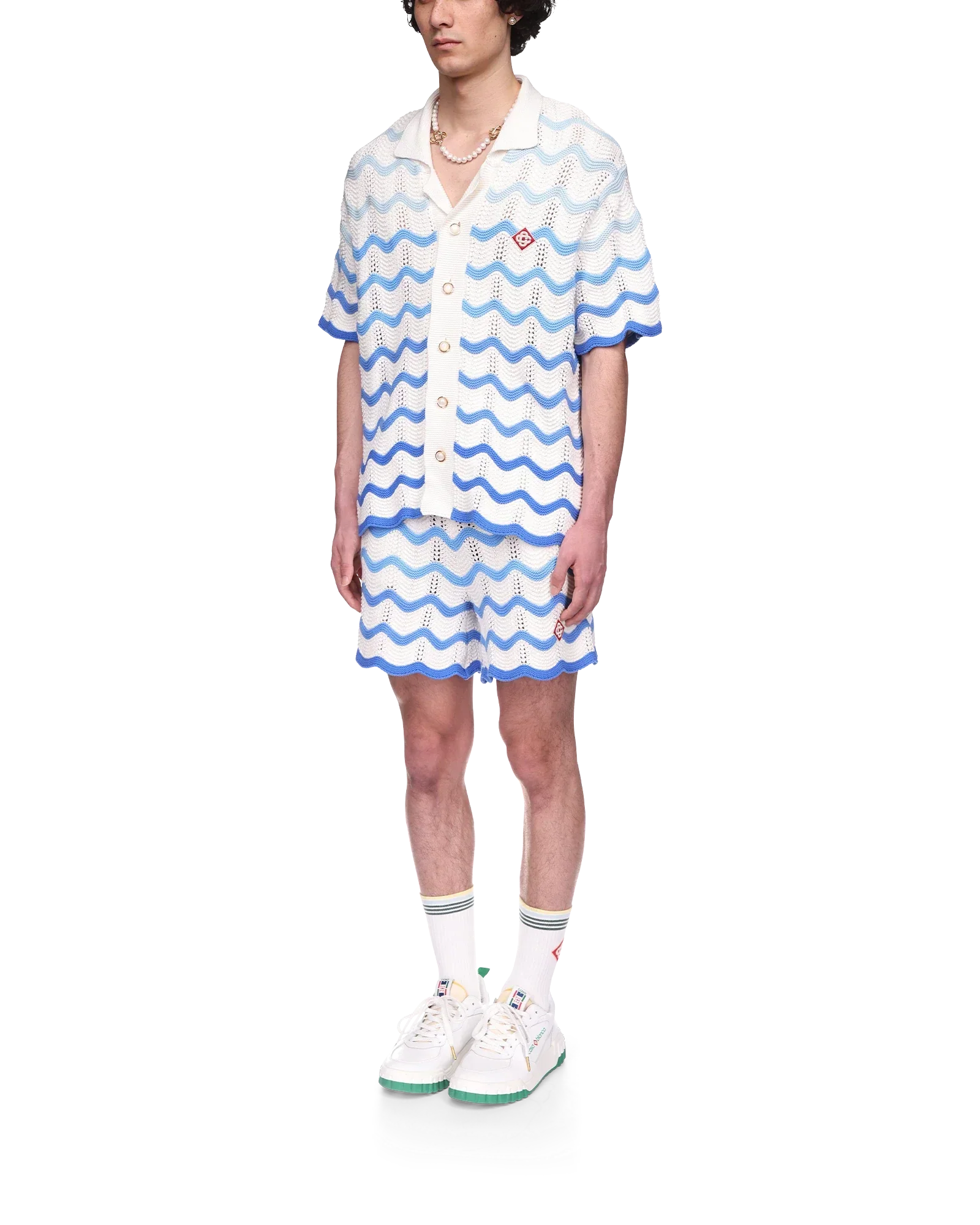 Wavy Gradient Crochet Shirt