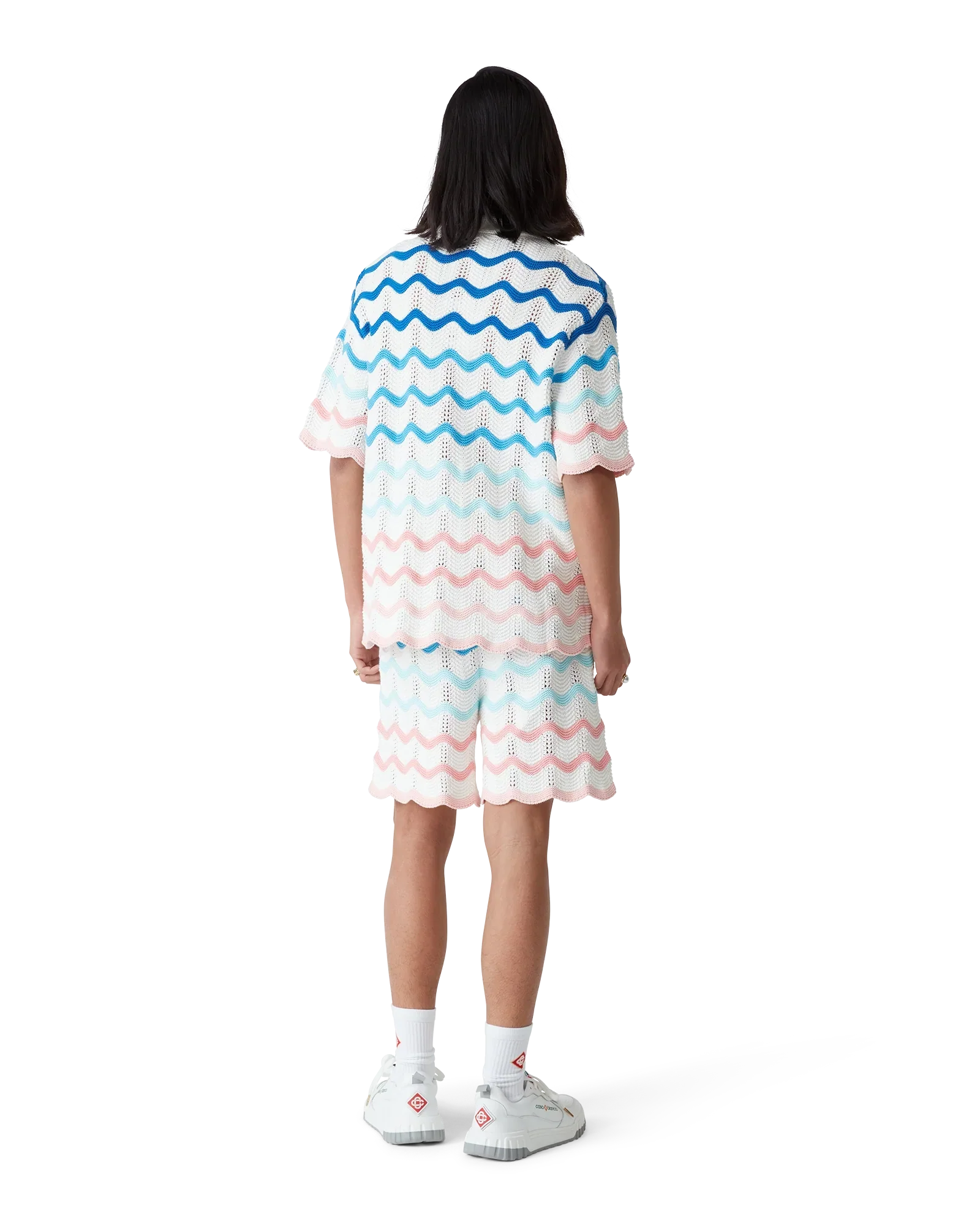 Gradient Wave Crochet Shirt