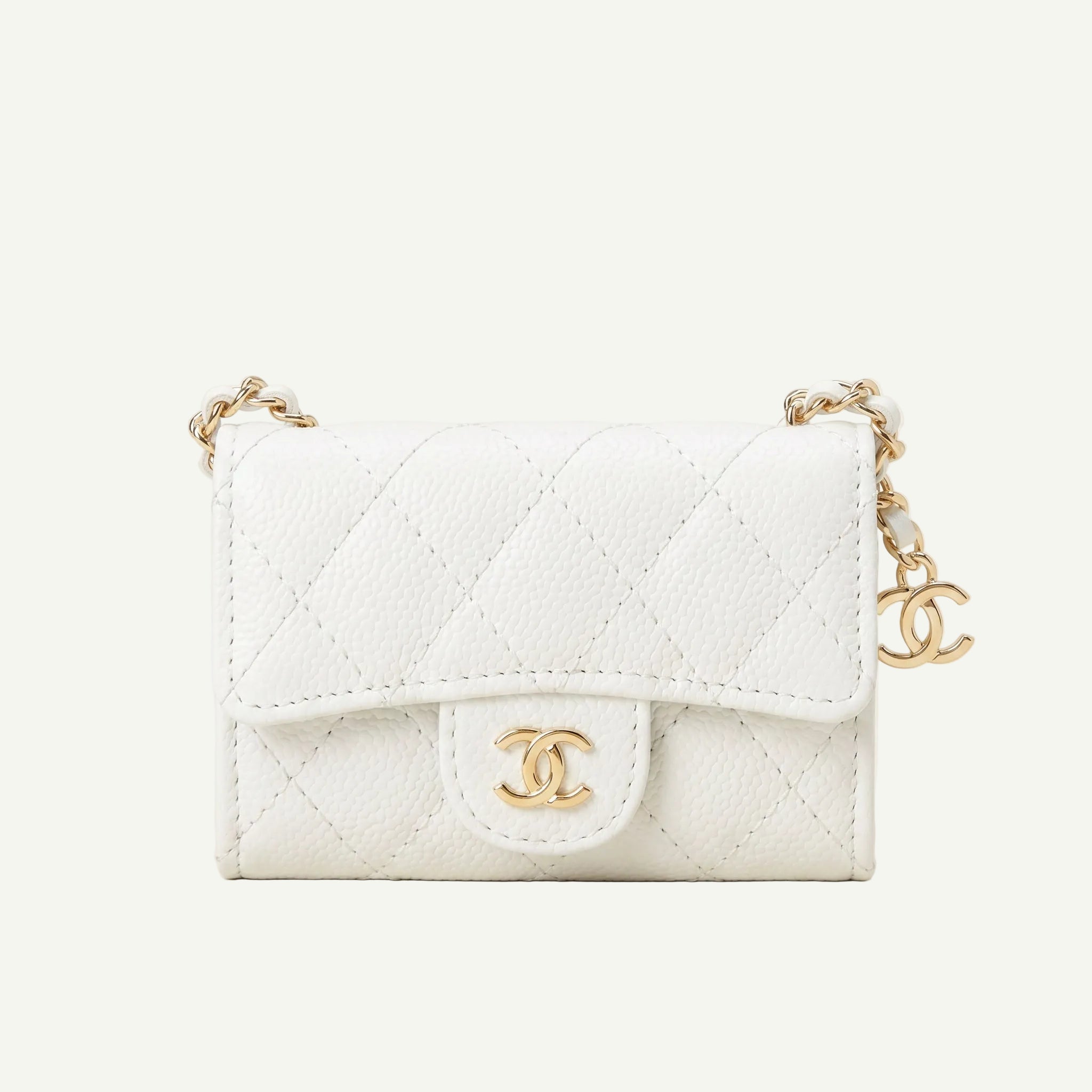Pochette à Chaîne Matelassée - Blanc