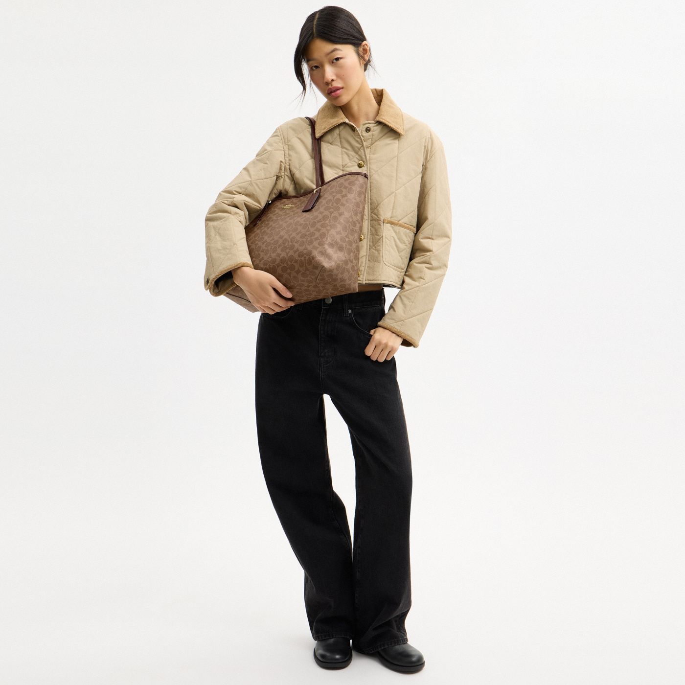 Coach Cabas City Toile - Marron