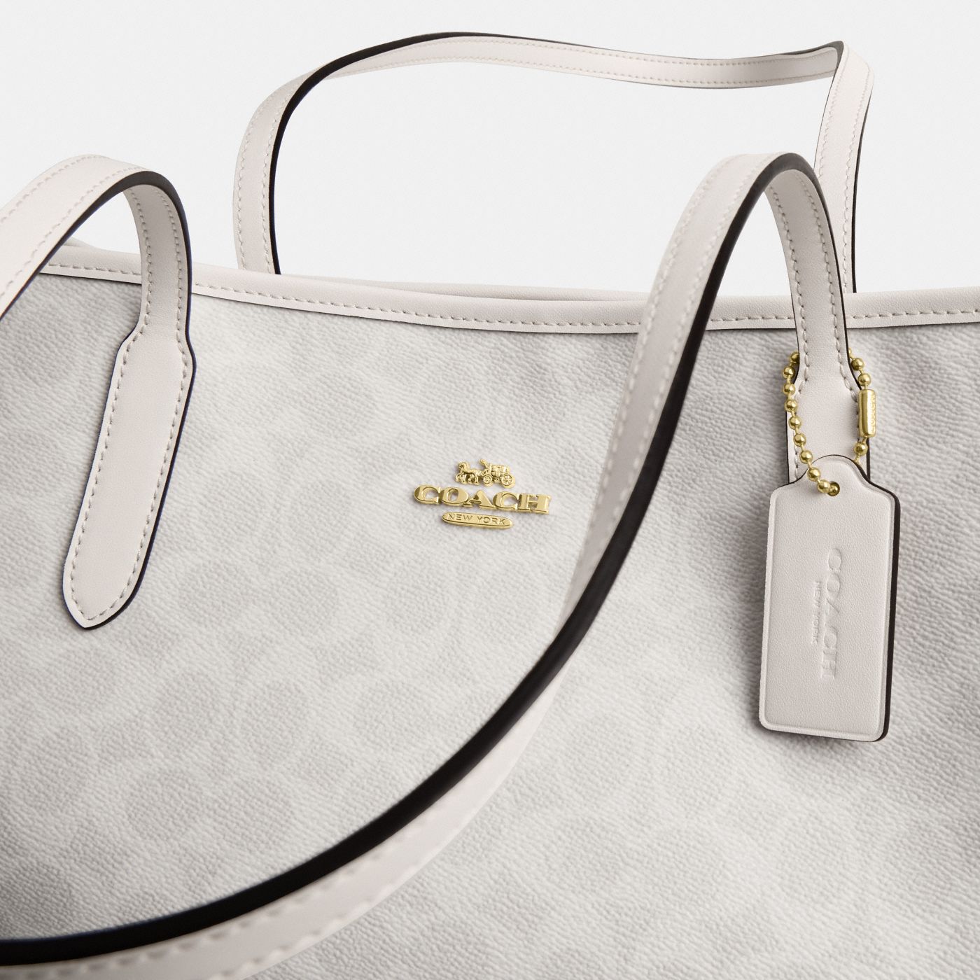 Coach Cabas City Toile - Blanc