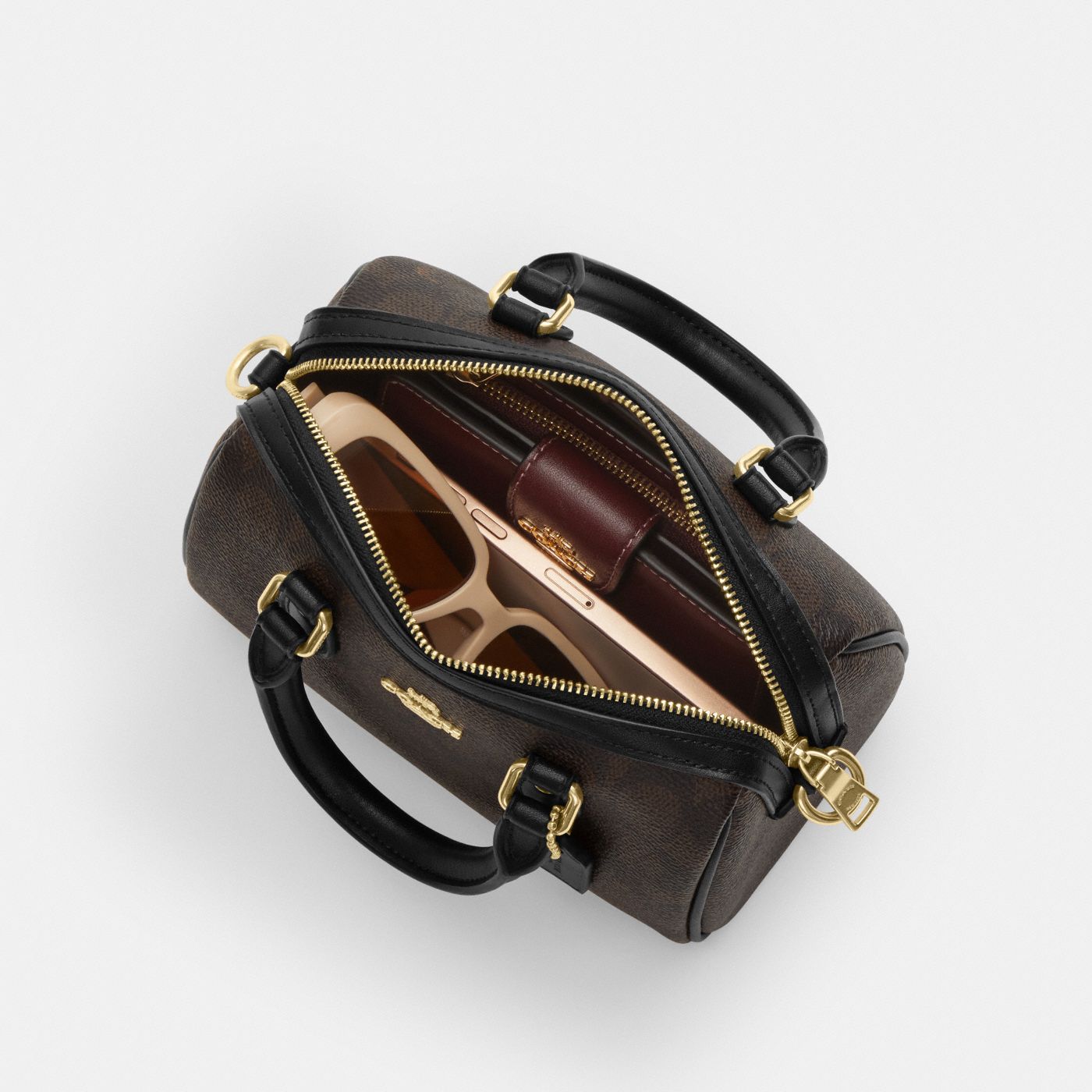 Coach Mini Sac Bandoulière Rowan Toile - Marron