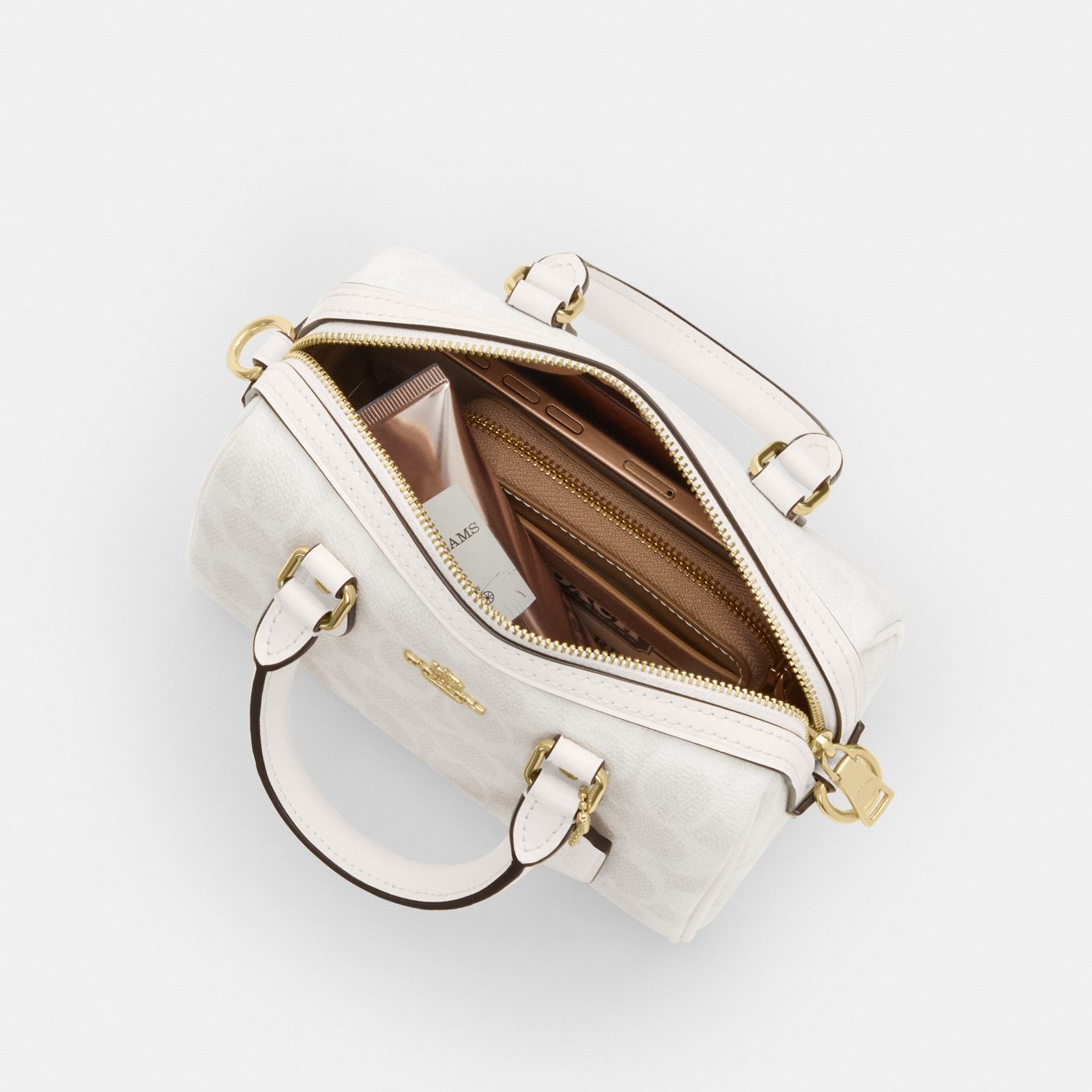 Coach Mini Sac Bandoulière Rowan Toile - Blanc