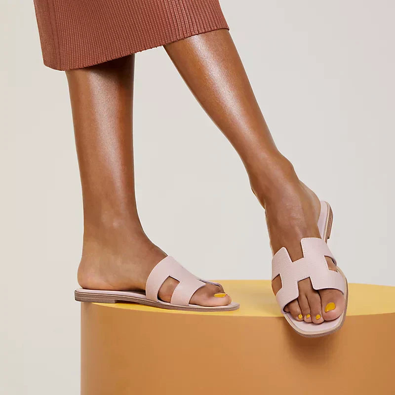 Hermes - Claquettes Rose porcelaine