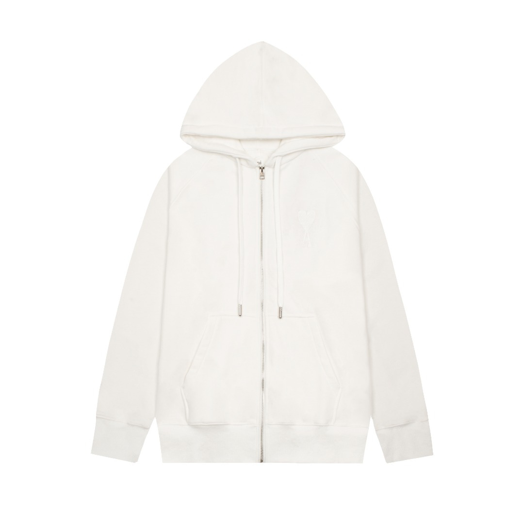 Veste Ami Paris Blanc Cœur Blanc