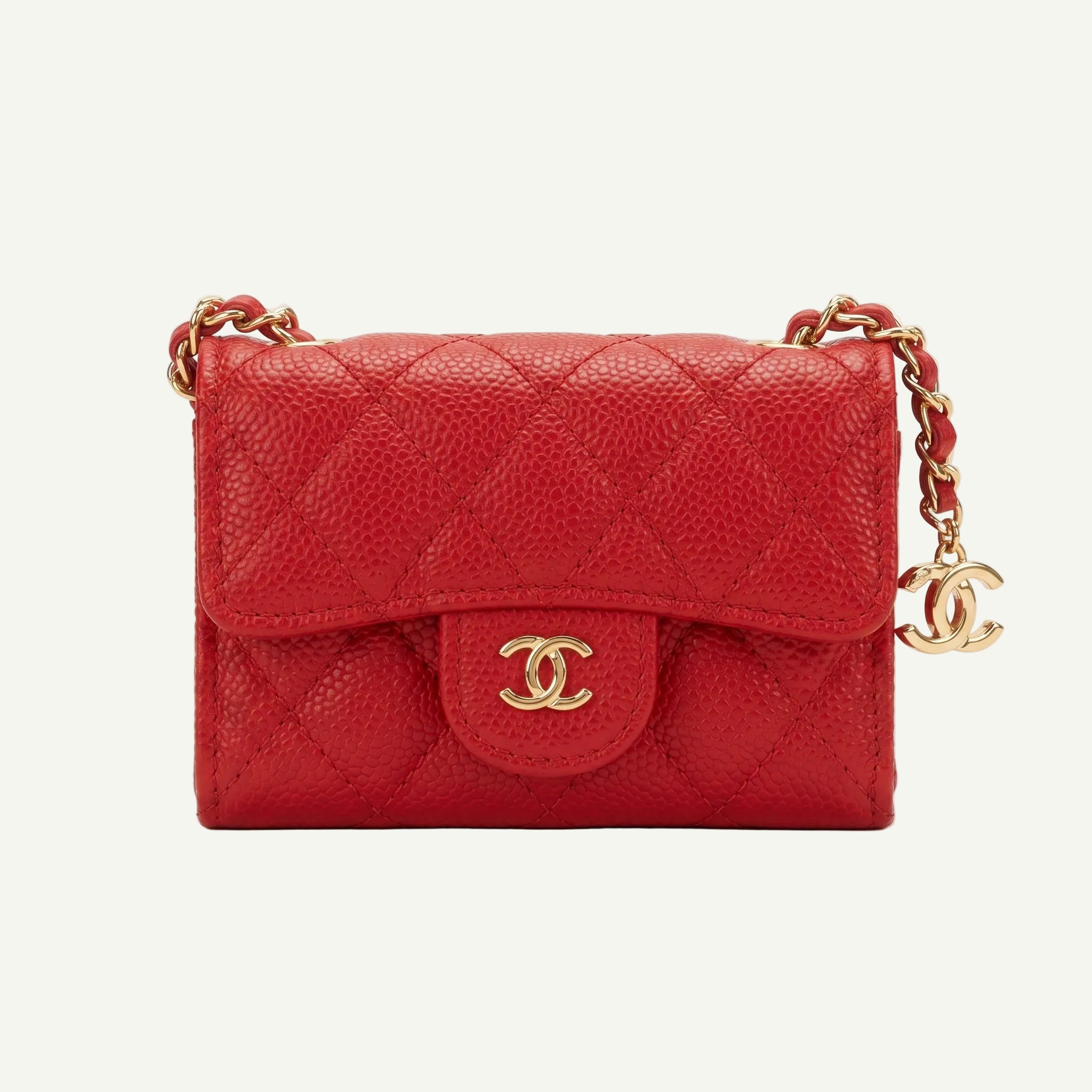 Pochette à Chaîne Matelassée - Rouge