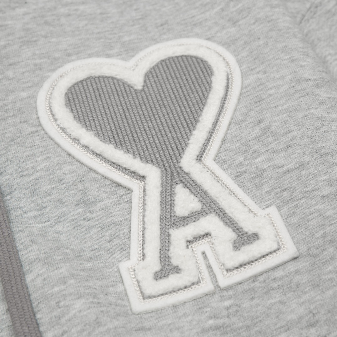 Veste Ami Paris Gris Cœur Gris
