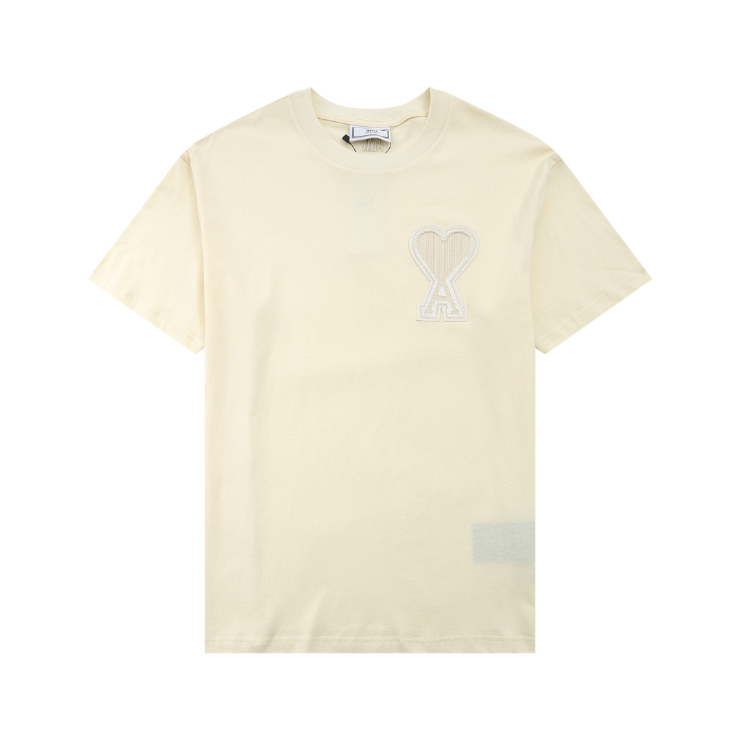 T-shirt Ami Paris Beige Coeur Beige