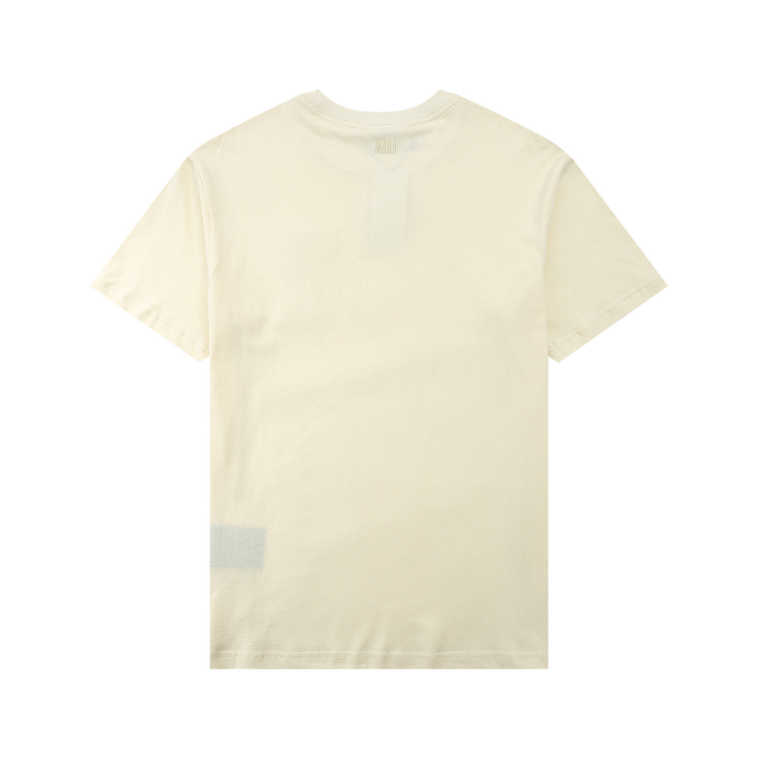 T-shirt Ami Paris Beige Coeur Beige