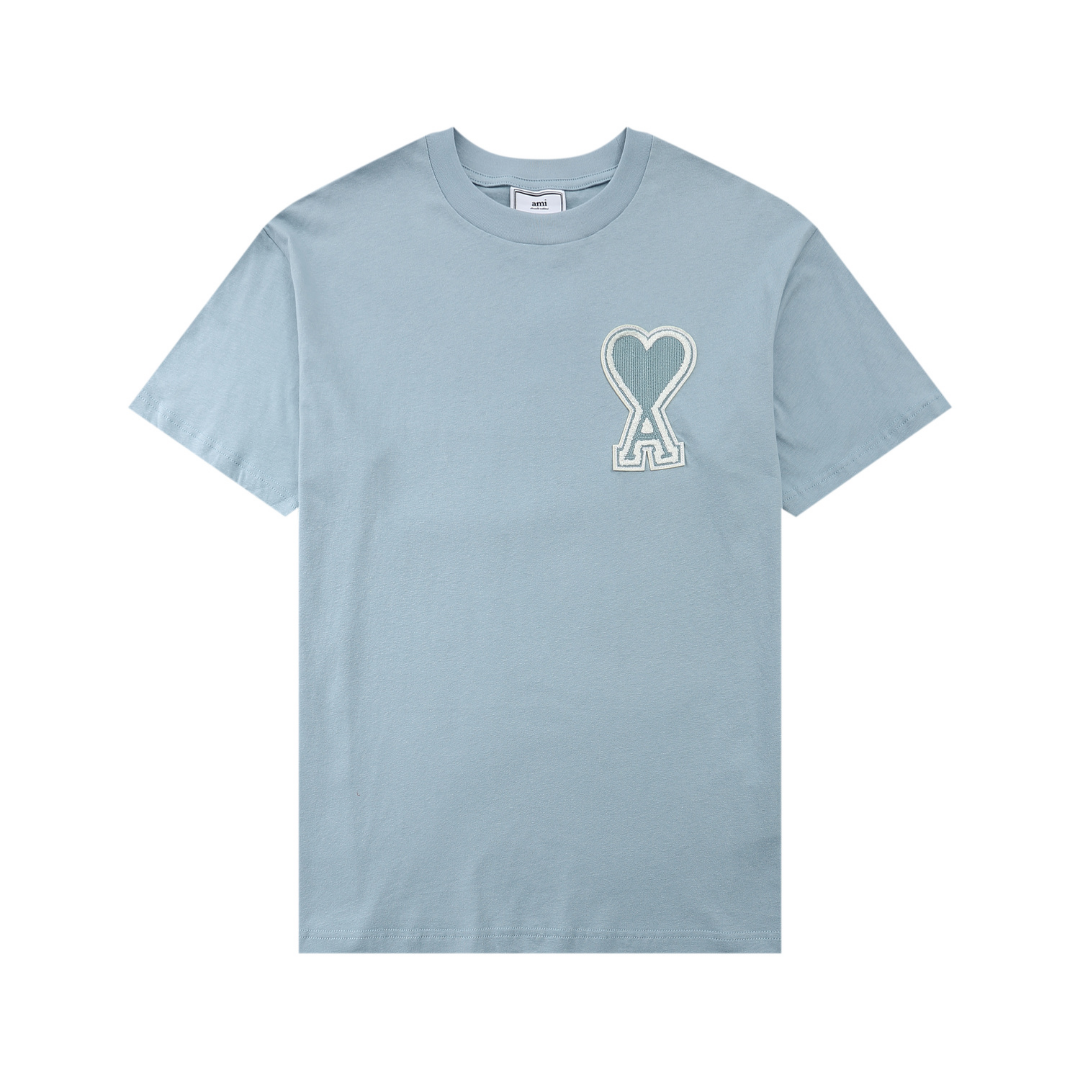 T-shirt Ami Paris Bleu Coeur Bleu
