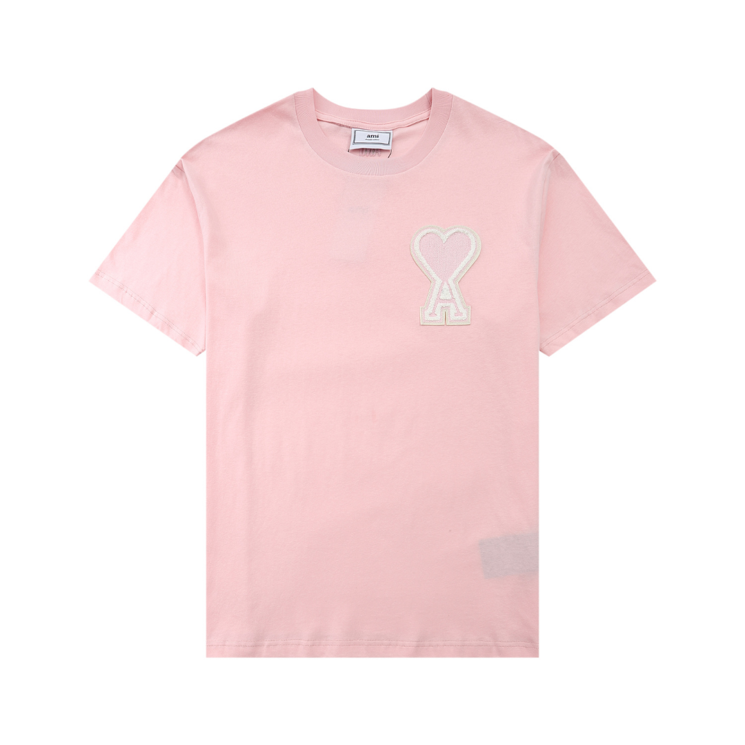 T-shirt Ami Paris Rose Coeur Rose