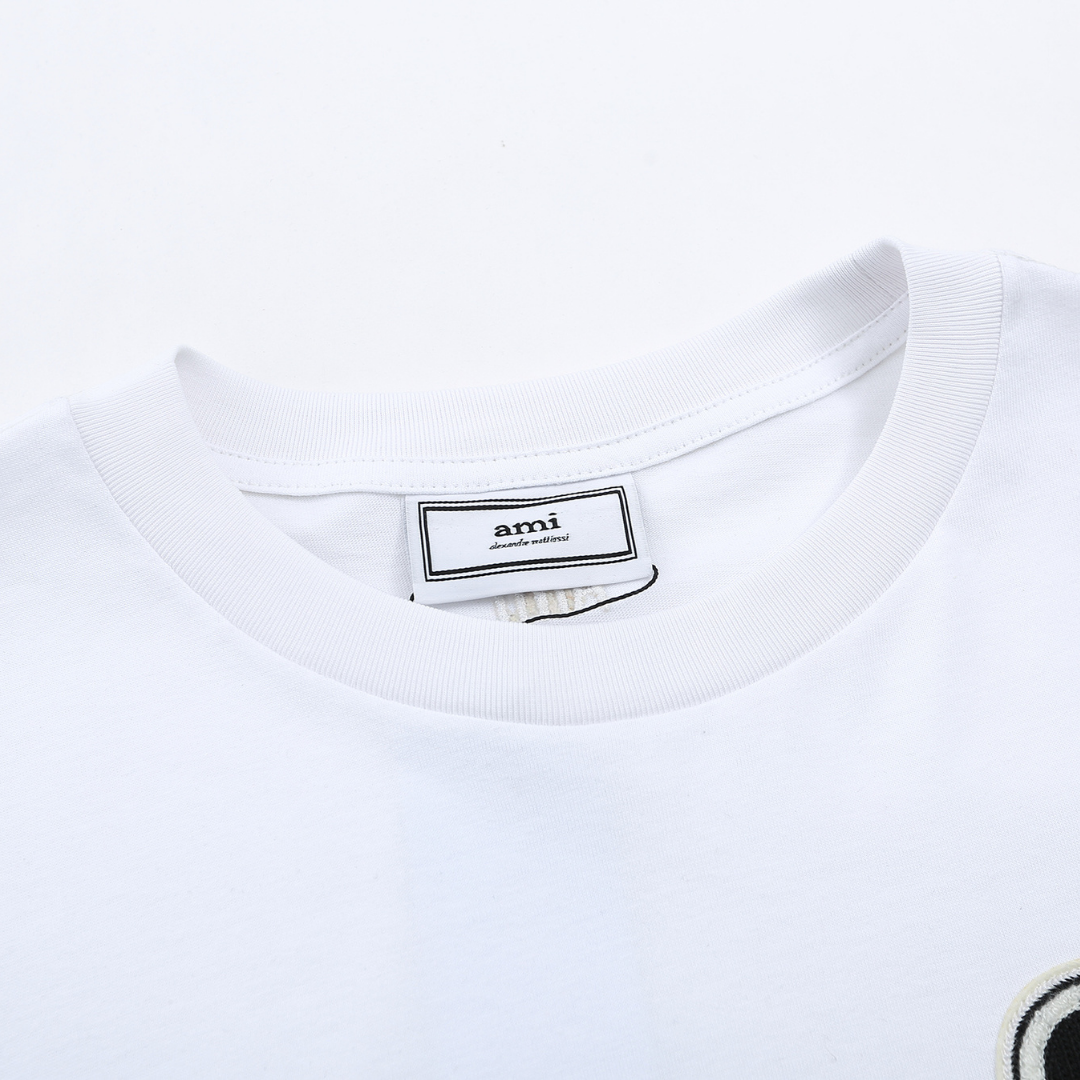 T-shirt Ami Paris Blanc Coeur Noir
