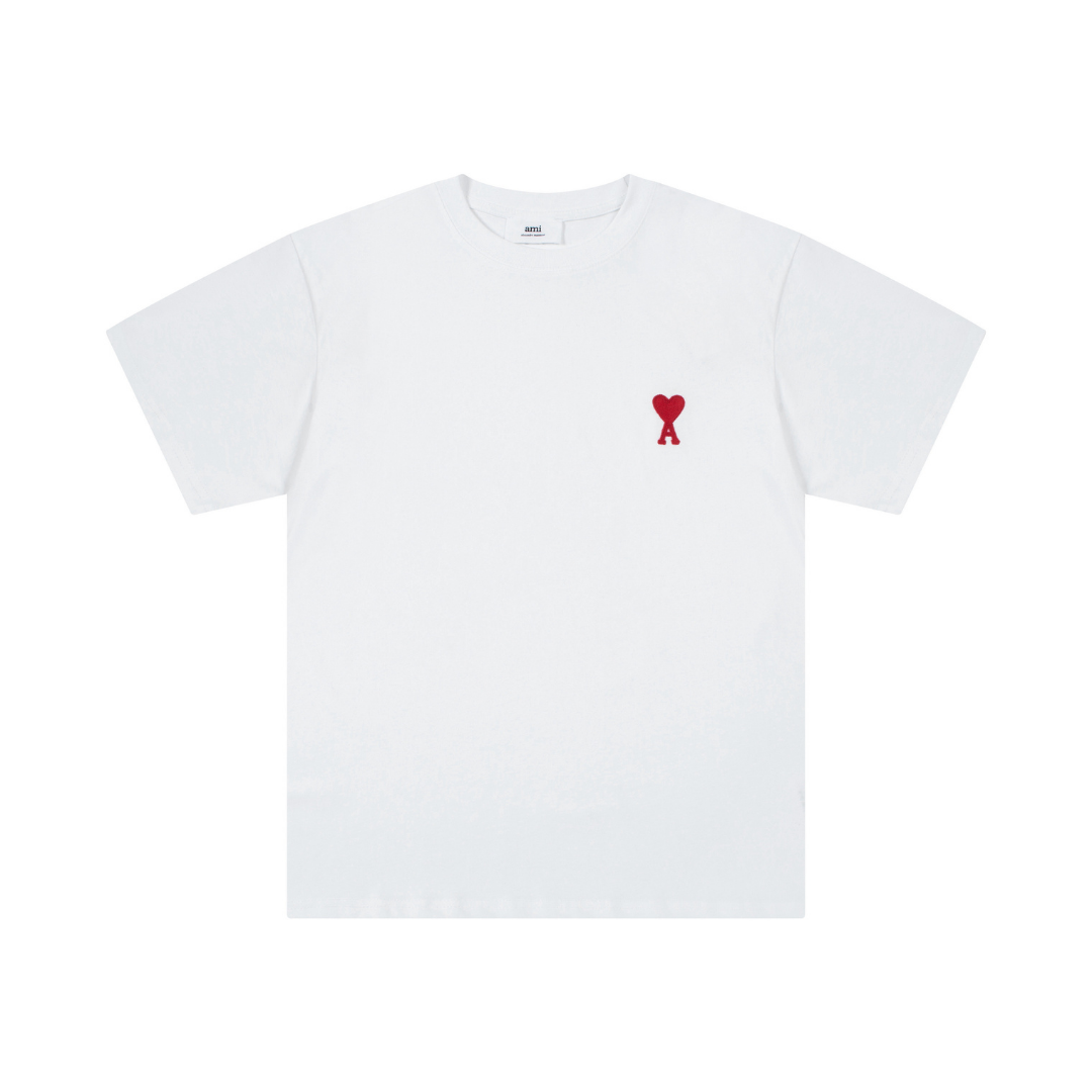 T-shirt Ami Paris Blanc Coeur Rouge Little