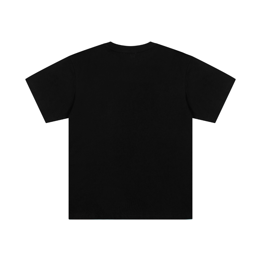 T-shirt Ami Paris Noir Cœur Rouge Little