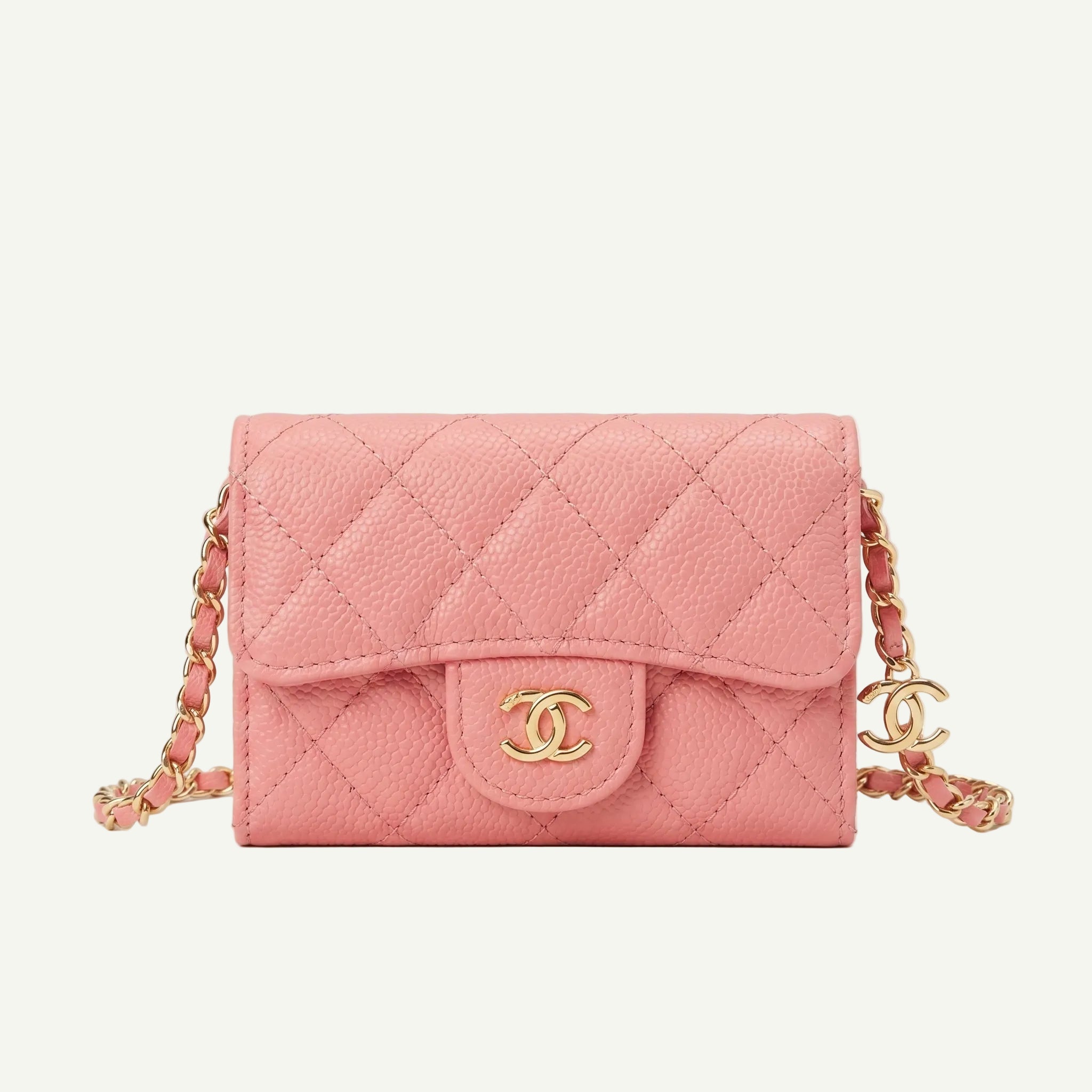 Pochette à Chaîne Matelassée - Rose