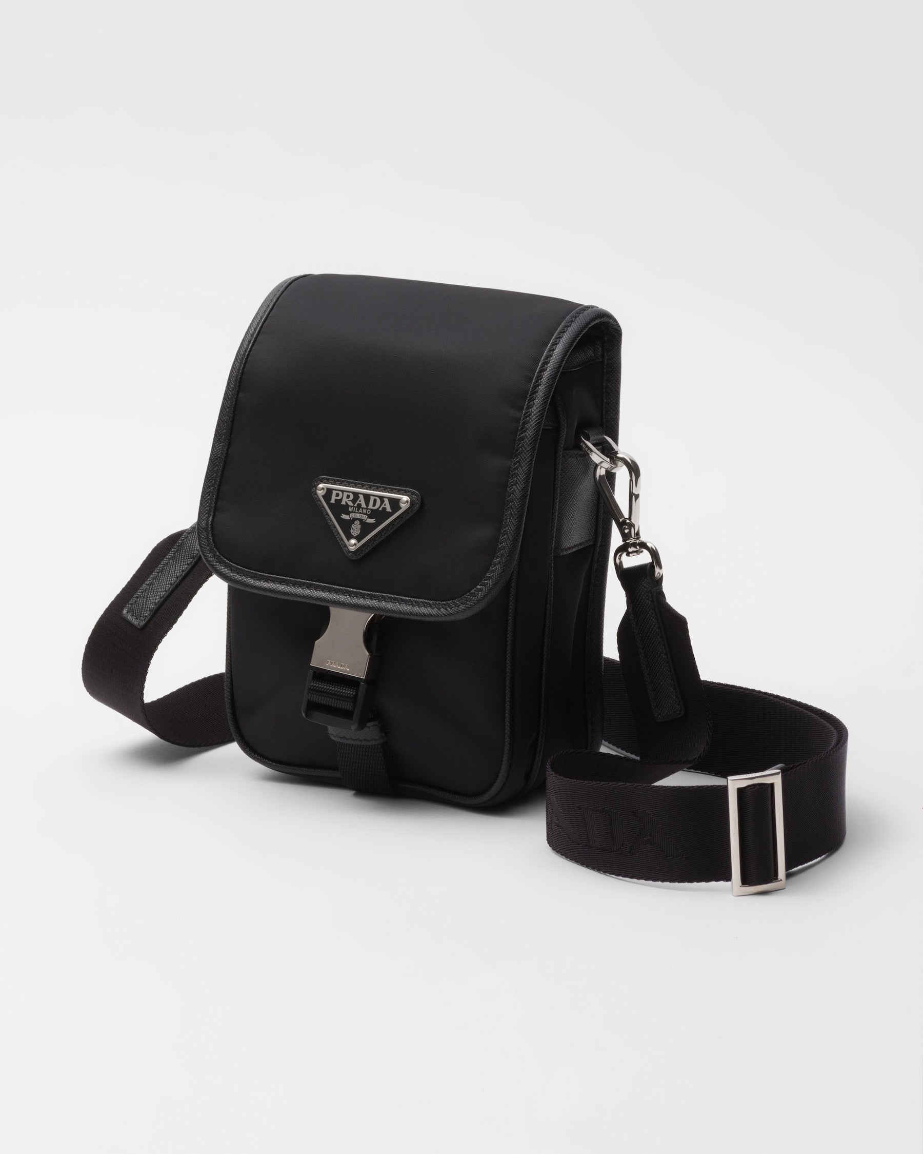 Sac porté épaule en Re-Nylon et cuir Saffiano