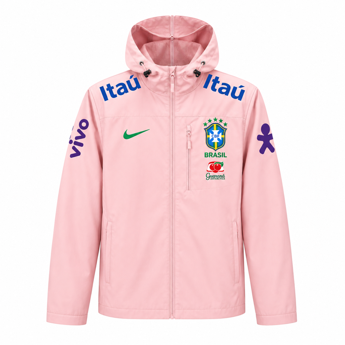 Veste Imperméable Brésil Rose vue de face