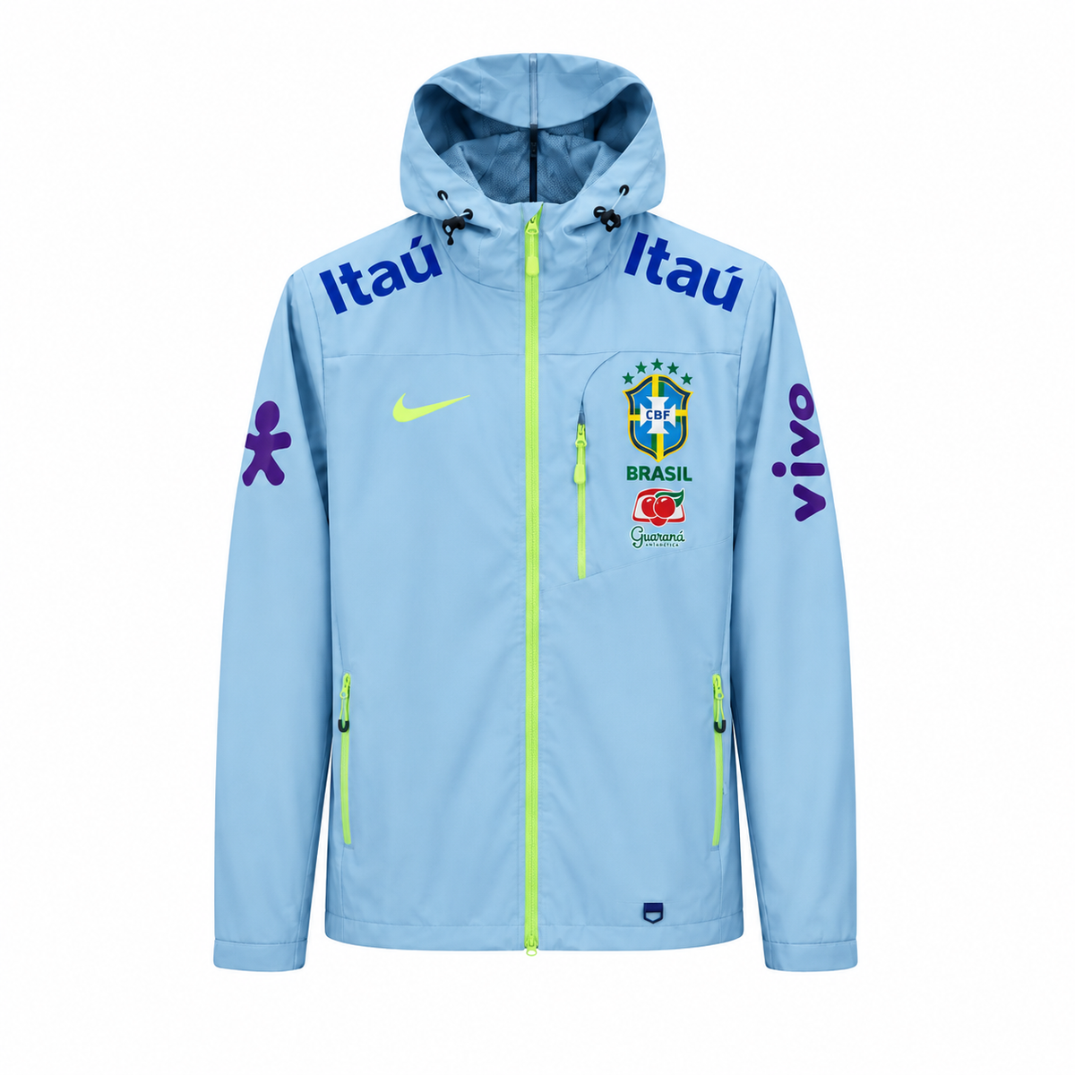 Veste Imperméable Brésil Bleu Clair vue de face