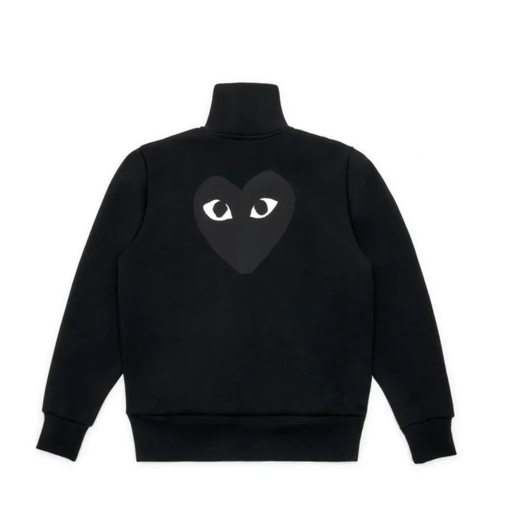 Comme des Garcons Play Big Black Heart Zip Up Sweatshirt Black