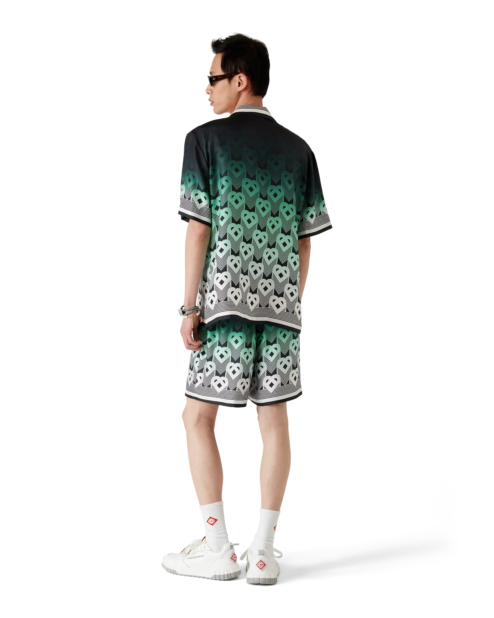 Gradient Monogram Silk Short Sleeve Shirt