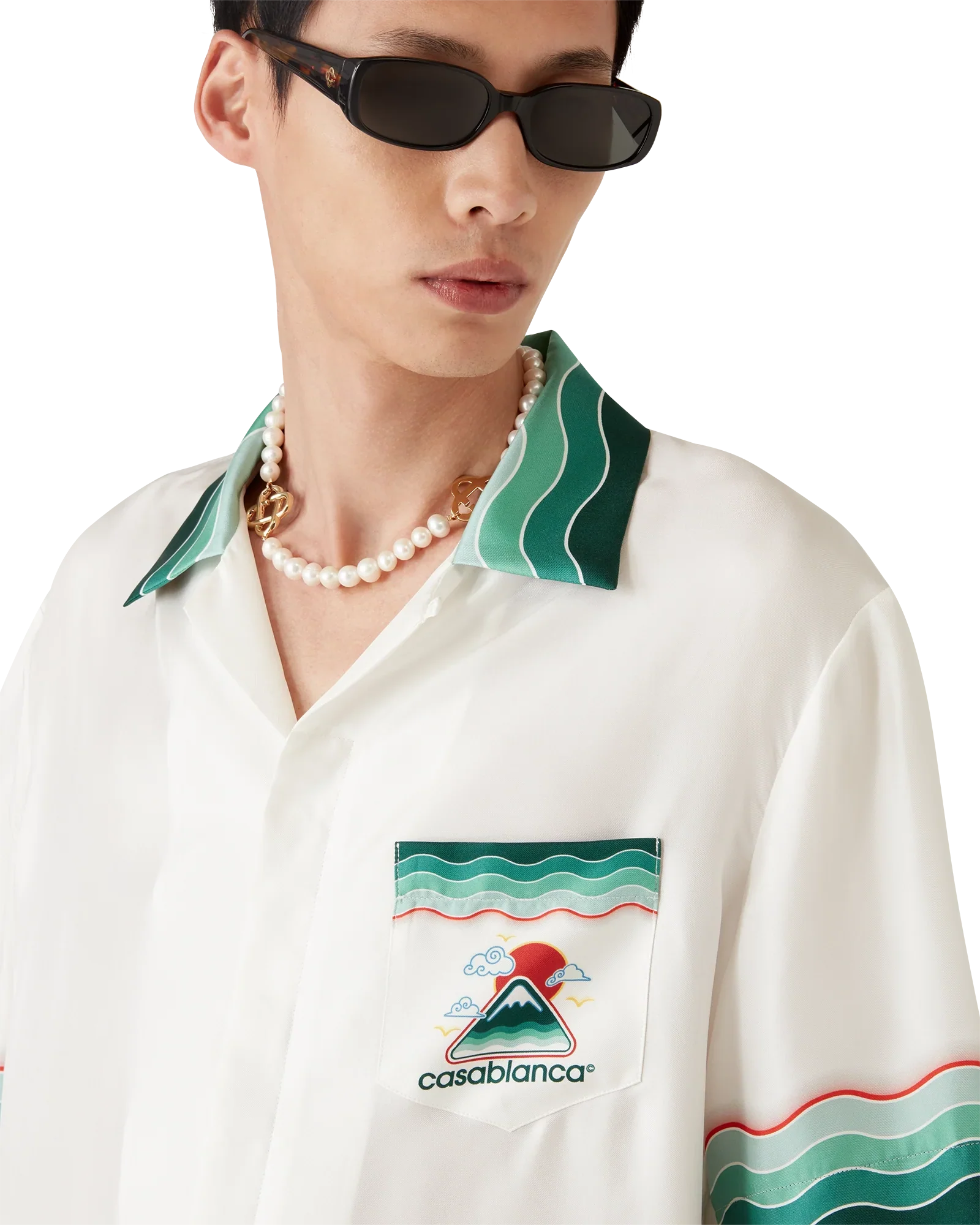 Montagne Ondulée Silk Short Sleeve Shirt