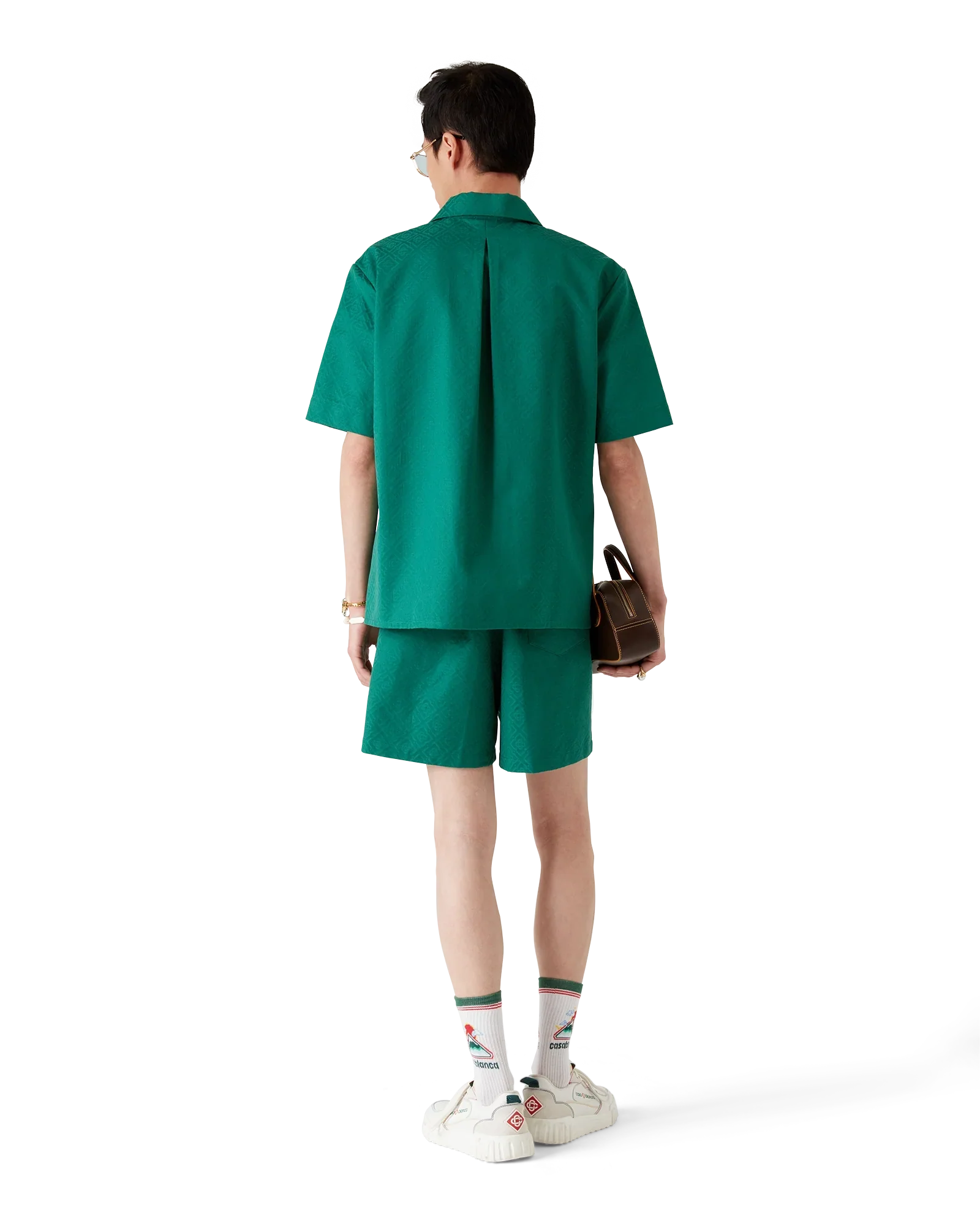 Cotton Monogram Jacquard Short Sleeve Shirt