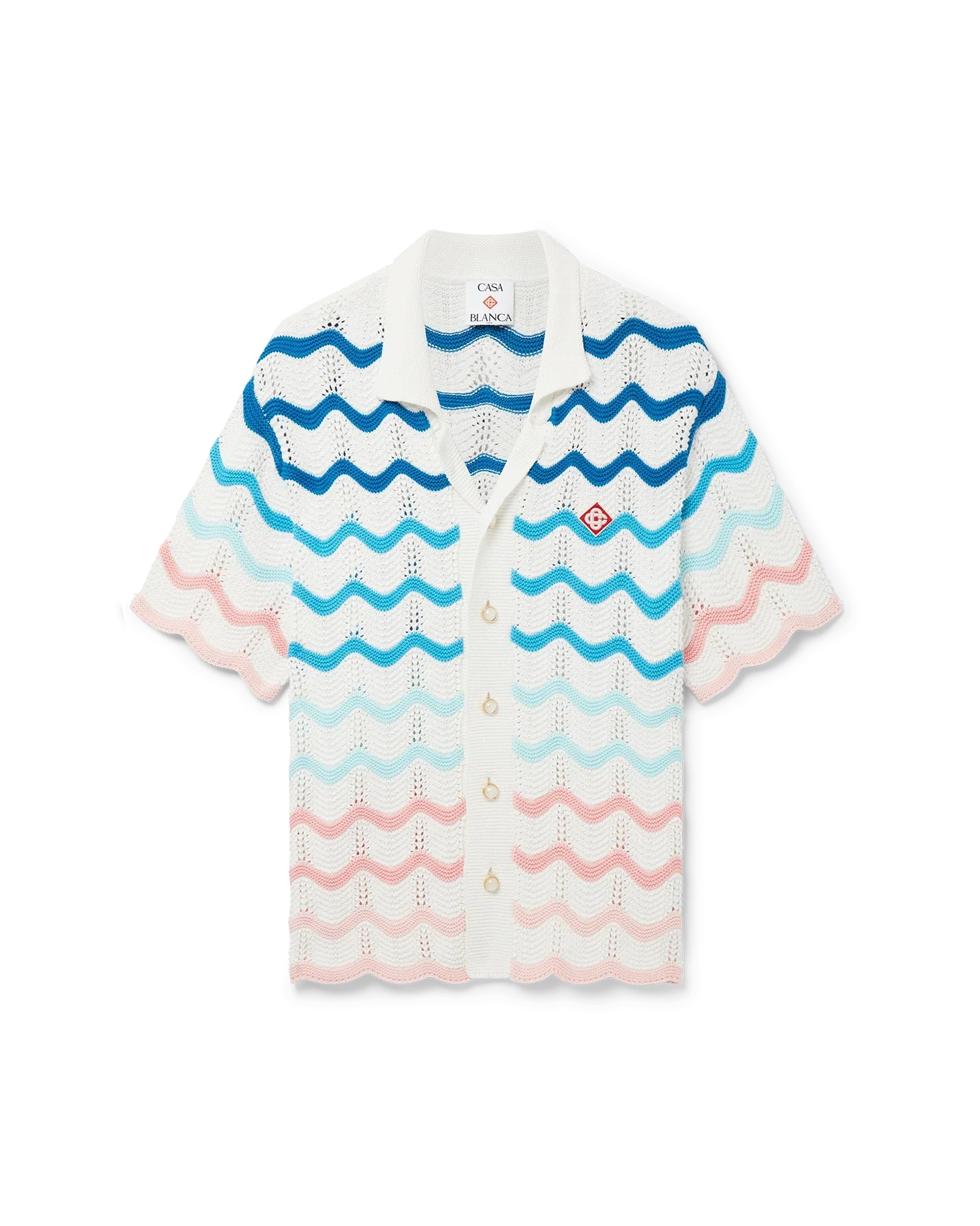 Gradient Wave Crochet Shirt