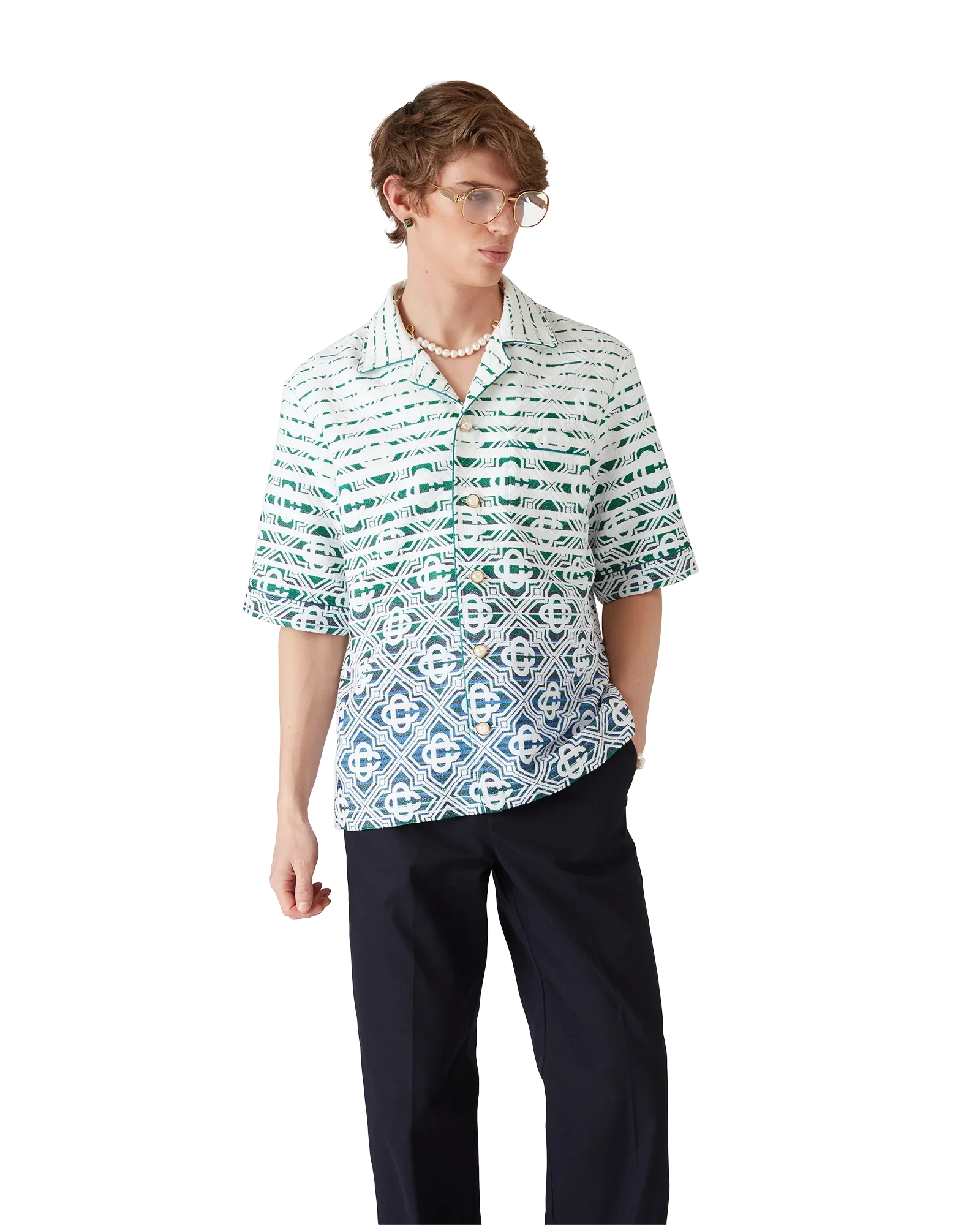 Monogram Gradient Towelling Short Sleeve Shirt