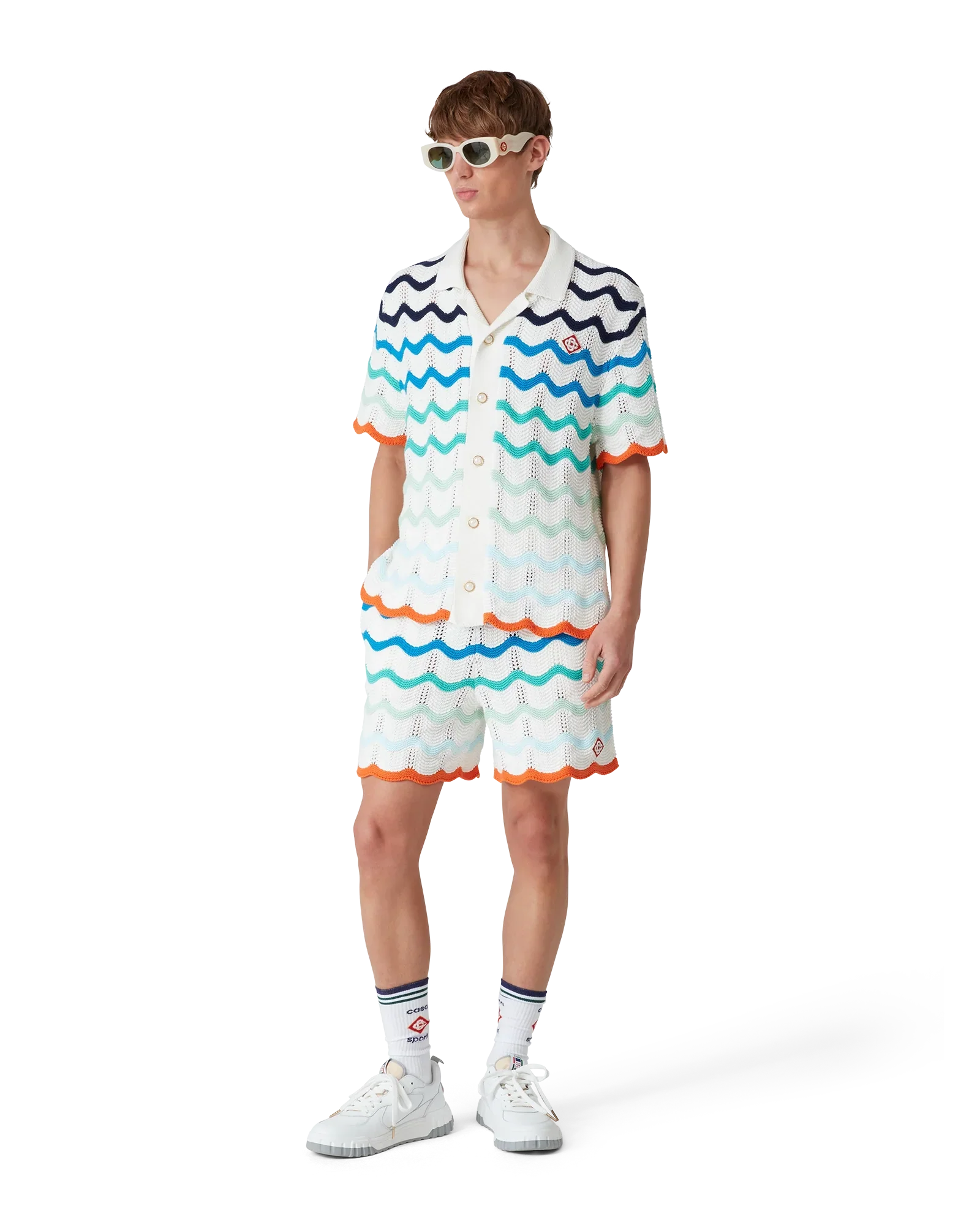Gradient Wave Crochet Shirt