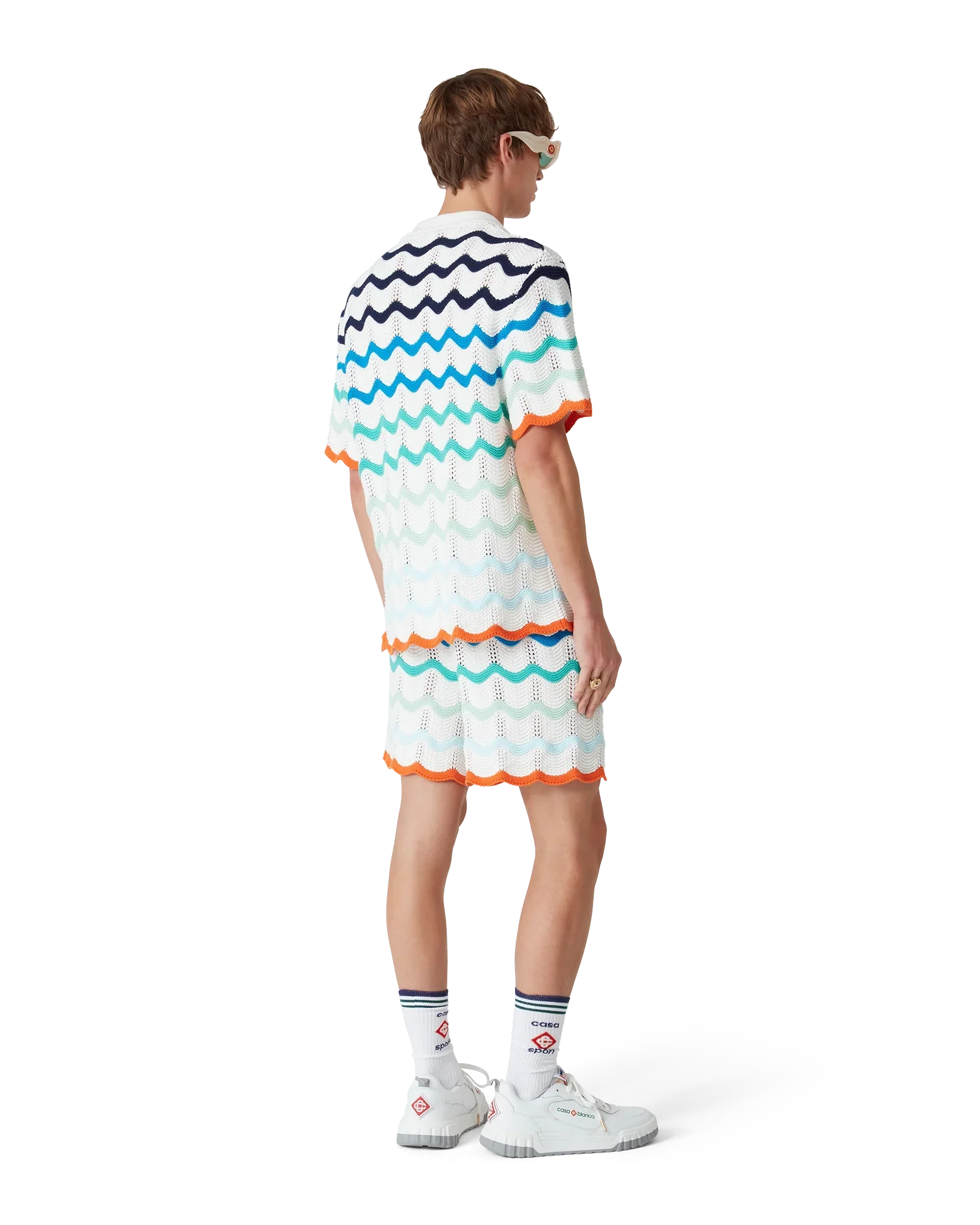 Gradient Wave Crochet Shirt