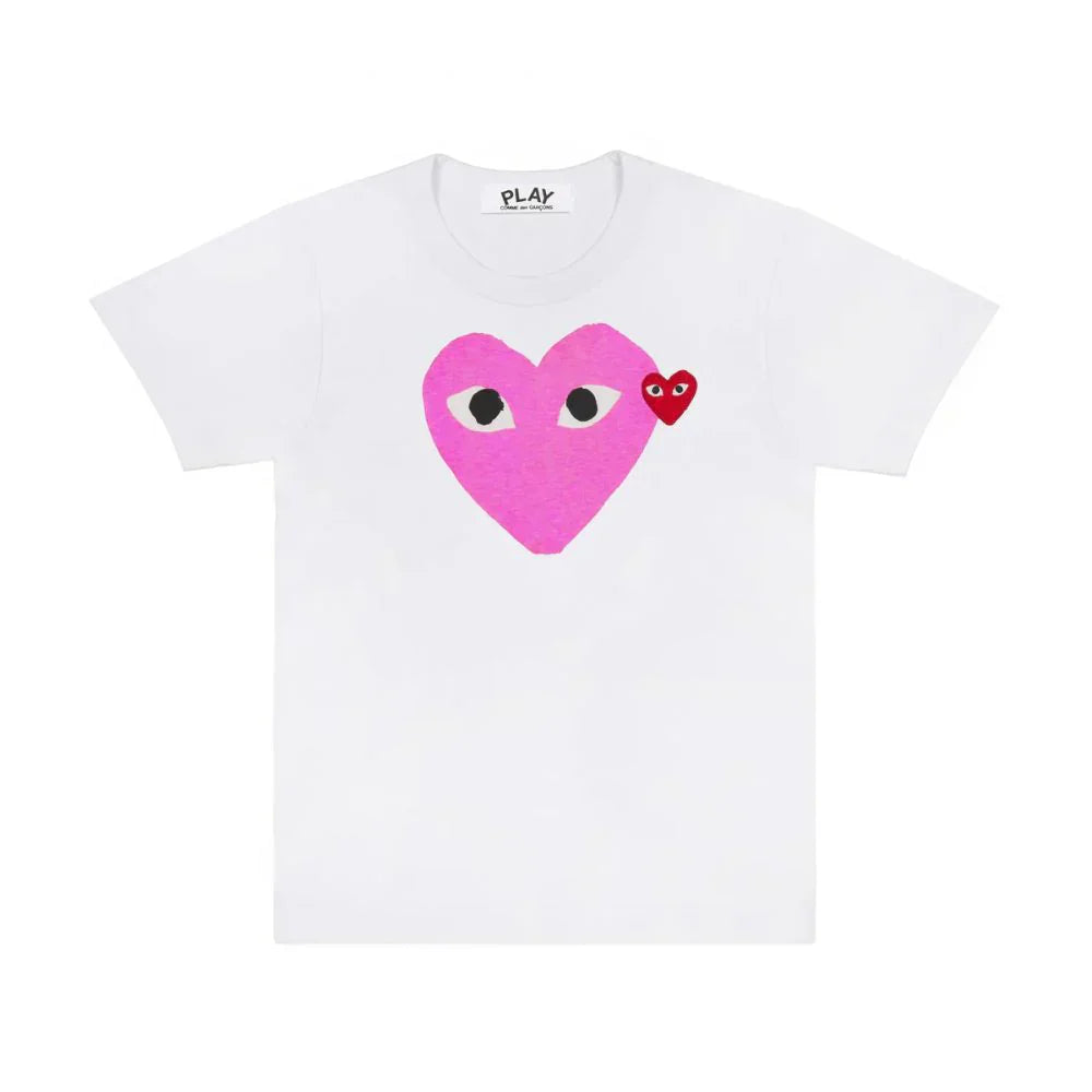 Comme des Garçons Play T-Shirt Pink Heart White