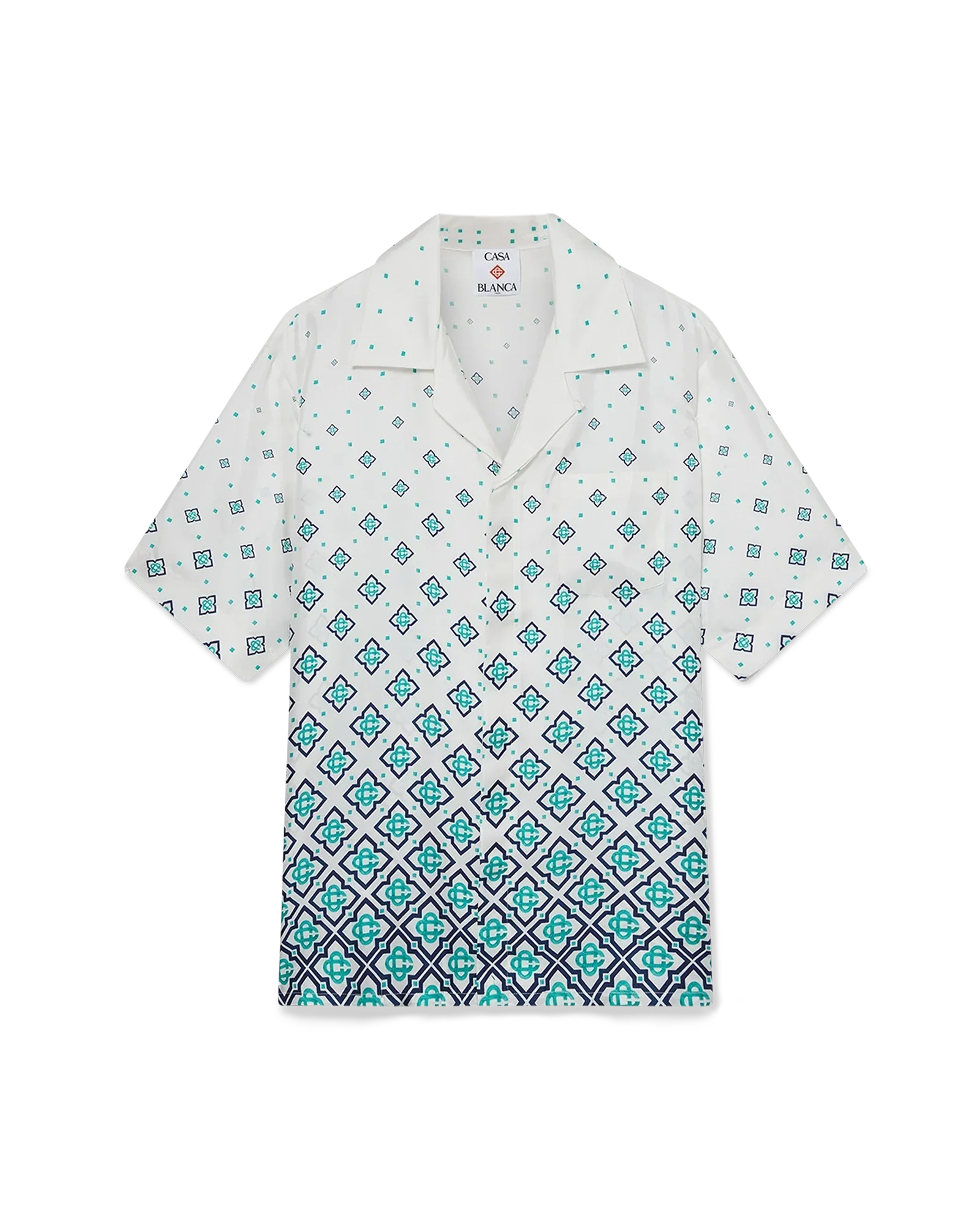 Gradient Monogram Short Sleeve Silk Shirt