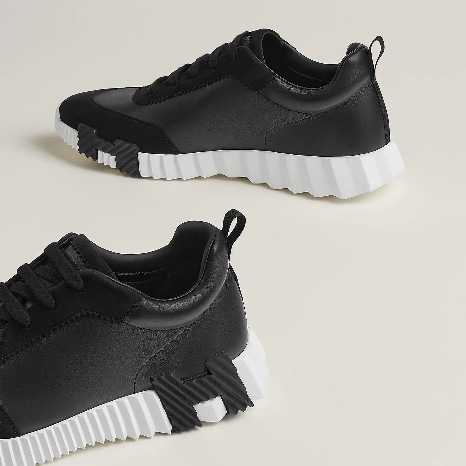 Hermès Bouncing Cuir Noir et Blanc