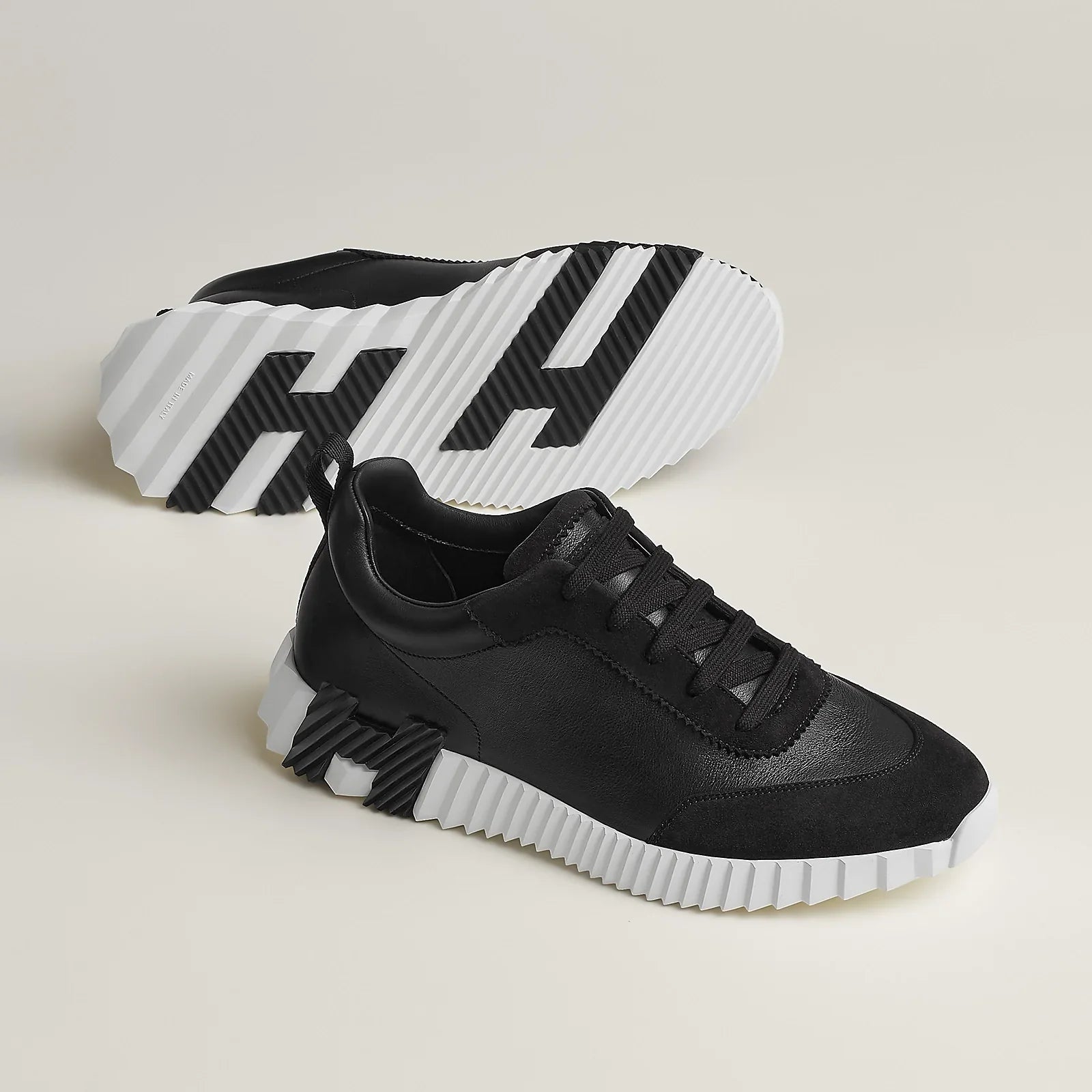 Hermès Bouncing Cuir Noir et Blanc