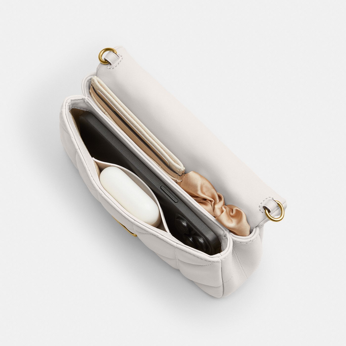 Coach Sac bandoulière Tabby Chain 19 - Craie