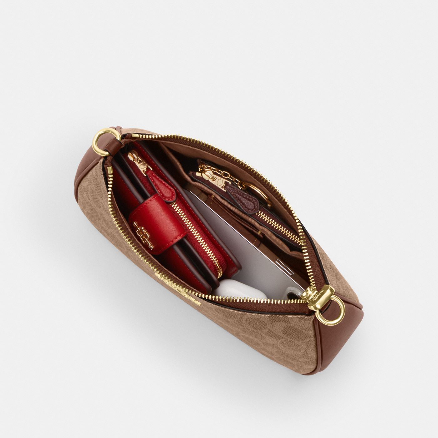 Coach Sac épaule Teri Toile - Marron