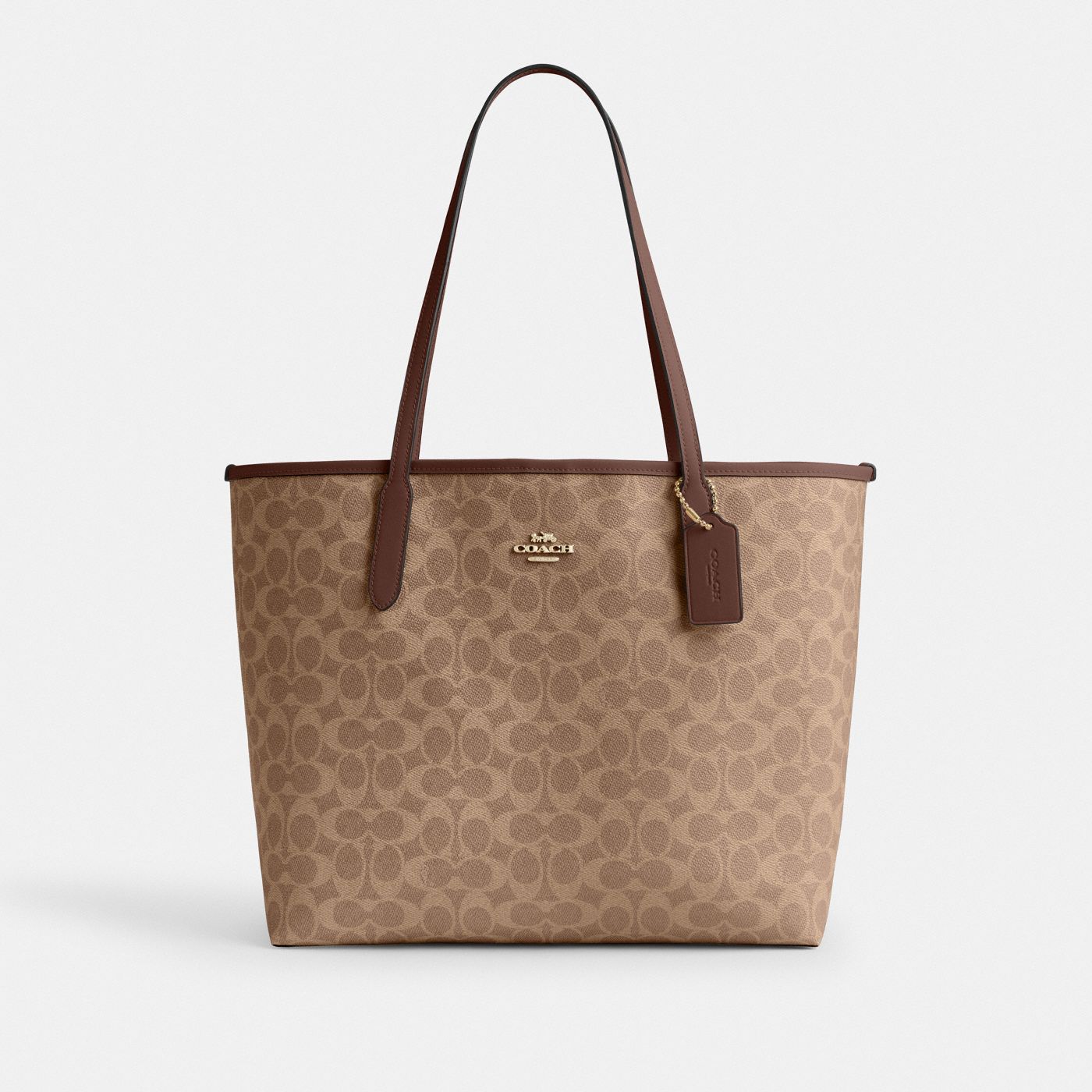 Coach Cabas City Toile - Marron