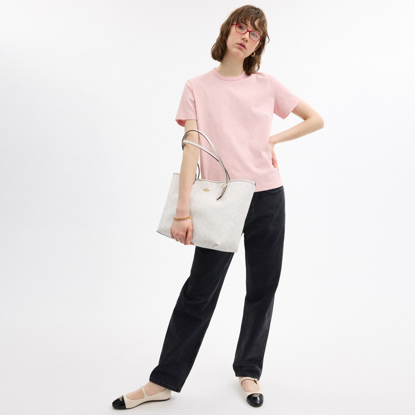 Coach Cabas City Toile - Blanc