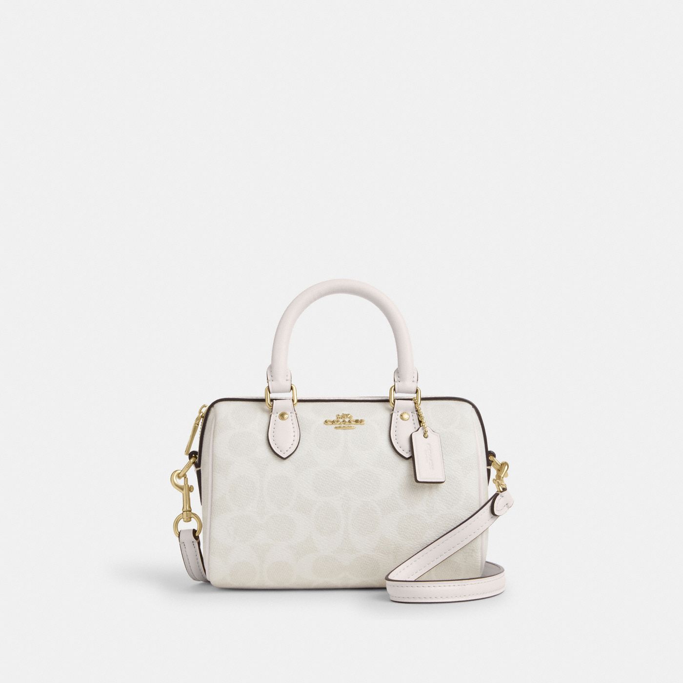 Coach Mini Sac Bandoulière Rowan Toile - Blanc