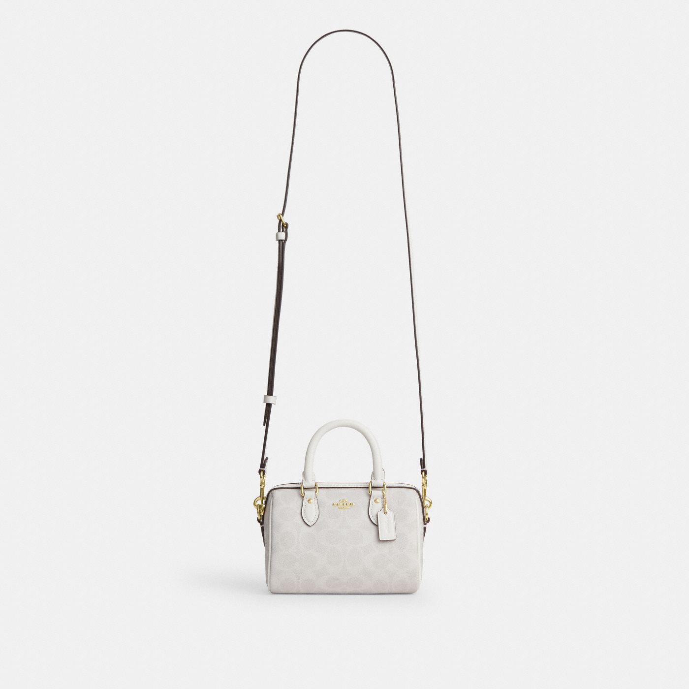 Coach Mini Sac Bandoulière Rowan Toile - Blanc