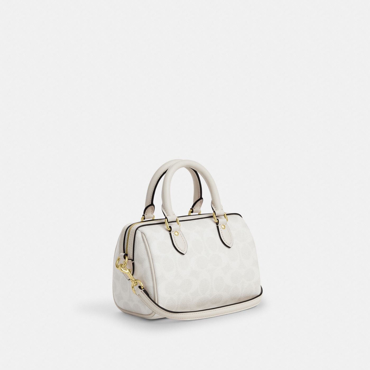 Coach Mini Sac Bandoulière Rowan Toile - Blanc
