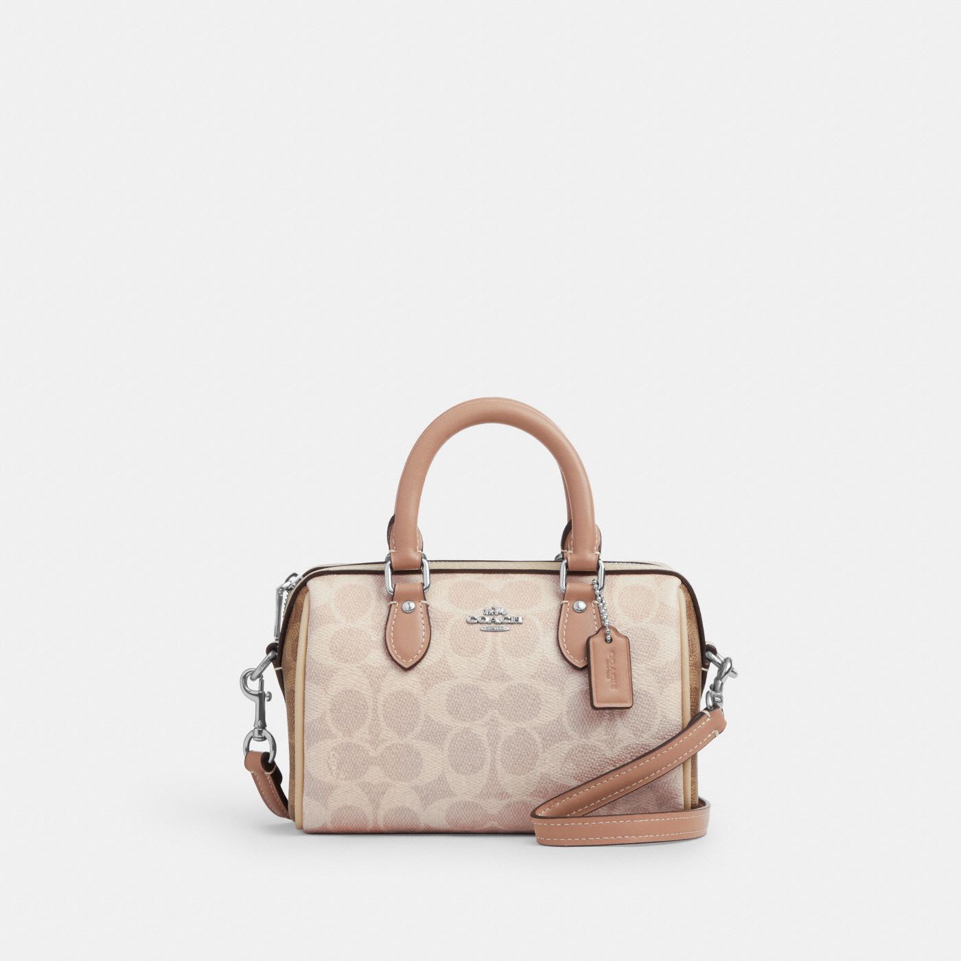 Coach Mini Sac Bandoulière Rowan Toile - Beige