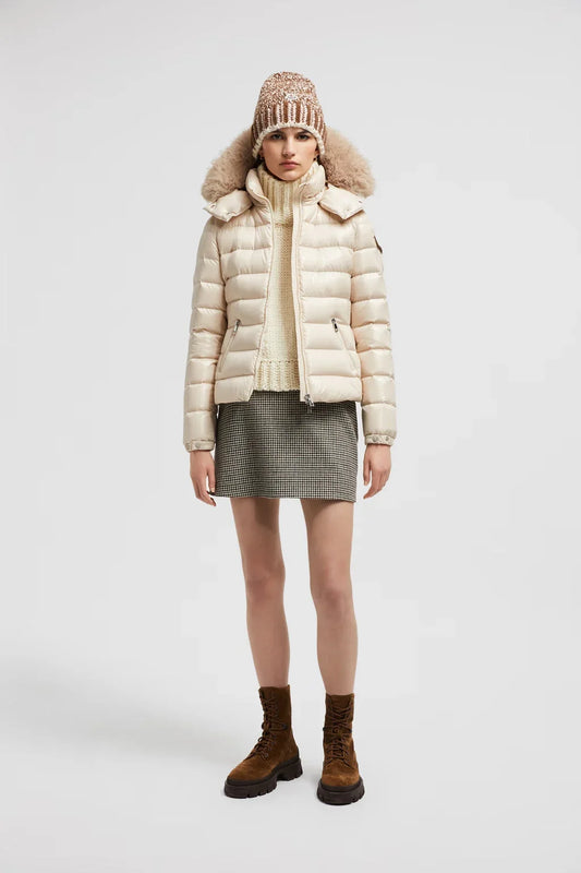 Doudoune courte à capuche Moncler Badyf Beige clair