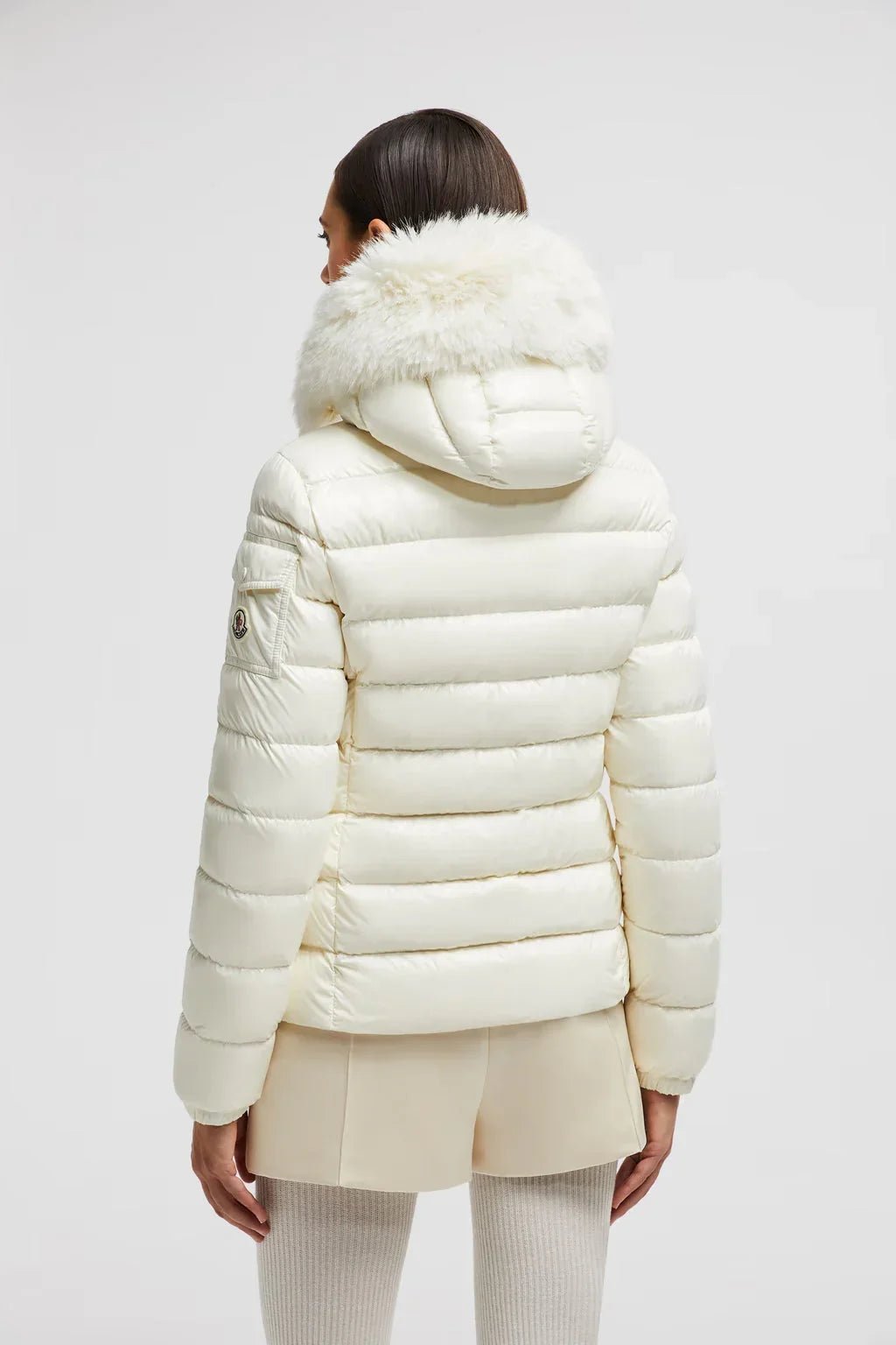 Doudoune courte à capuche Moncler Badyf Blanc